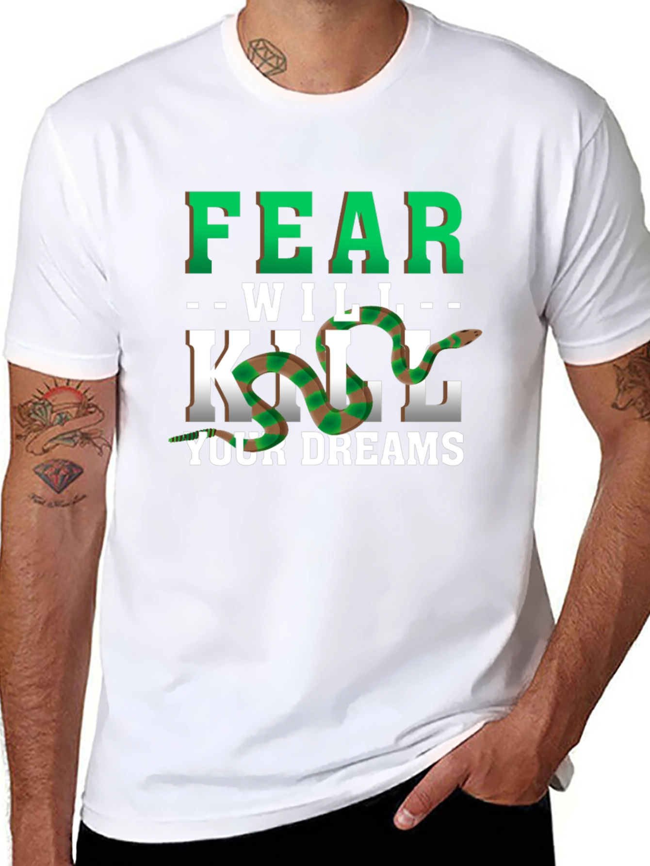 Fear Will Kill Your Dreams Snake Graphic Tee