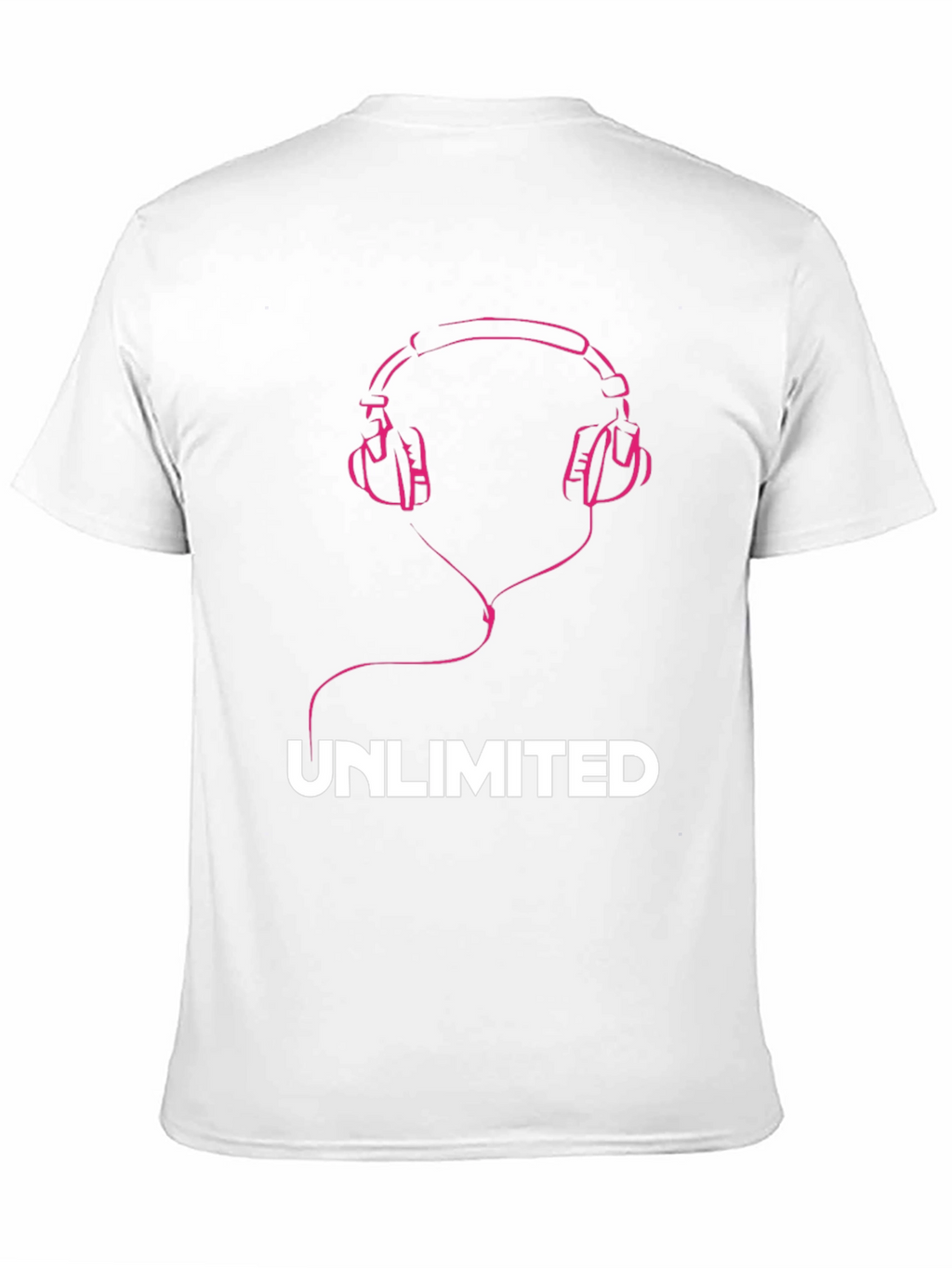 Unlimited Music Tee - Pink Headphones Graphic T-Shirt