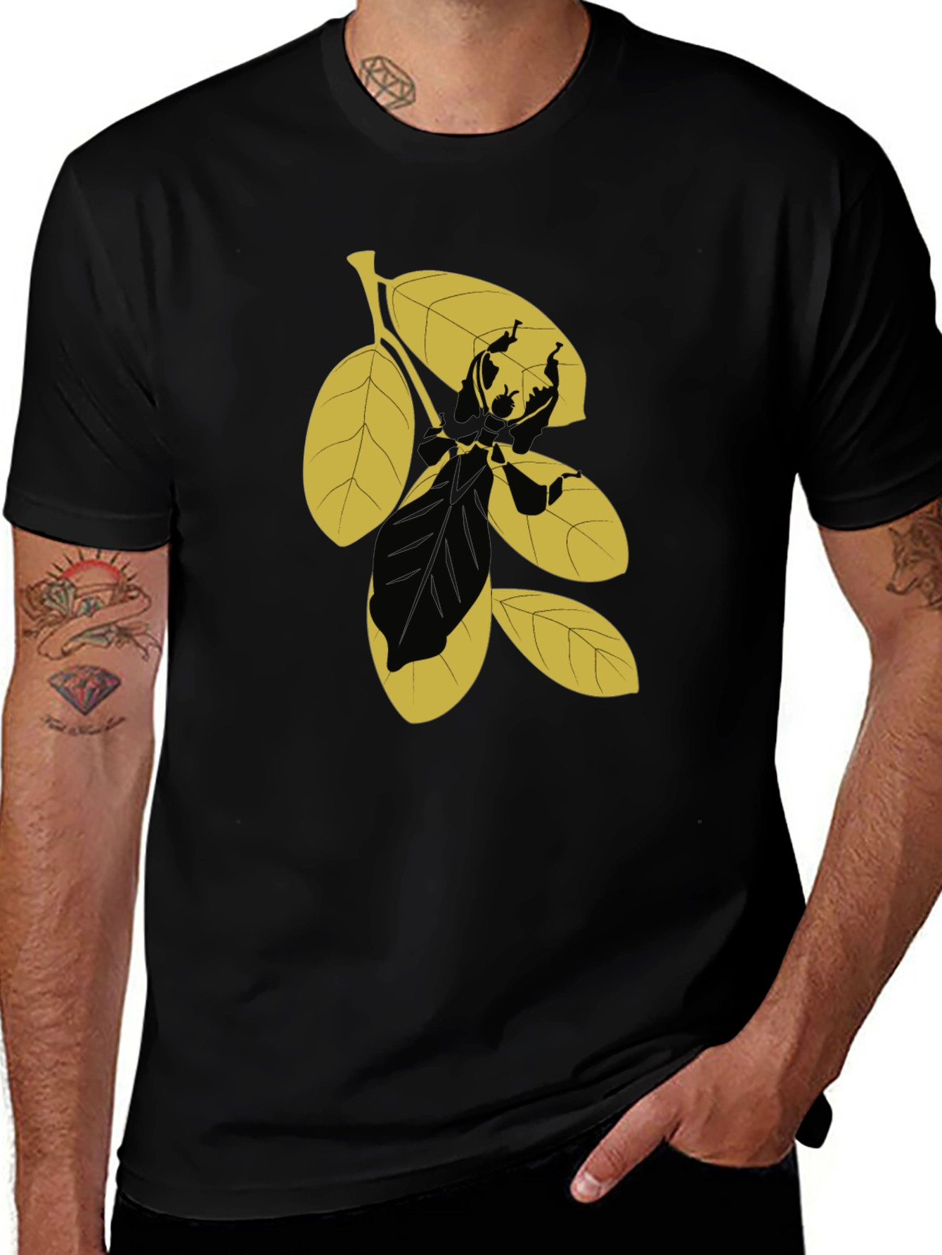 Leaf Graphic Tee - Unique Design Casual Wear