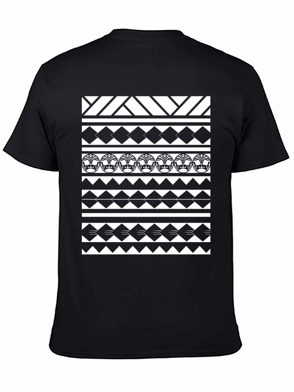 Tribal Pattern Tee - Black Graphic T-Shirt