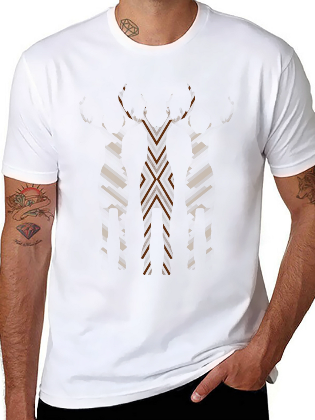 Abstract Geometric Mens Graphic Tee - Black