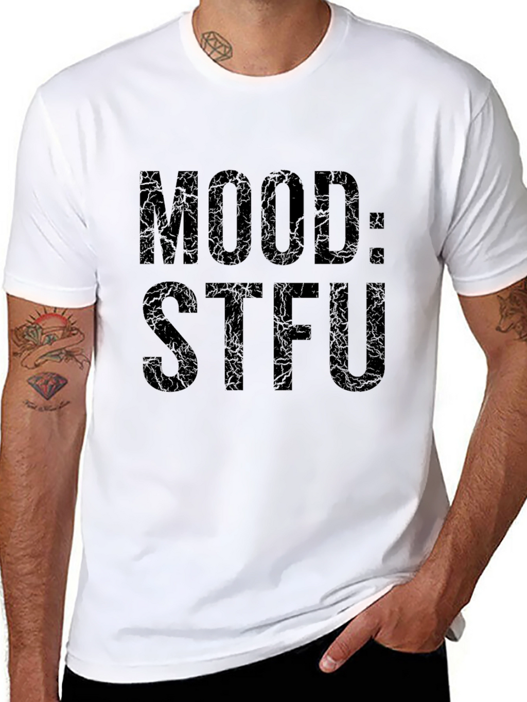 Mood STFU Graphic Tee - Black Casual T-Shirt