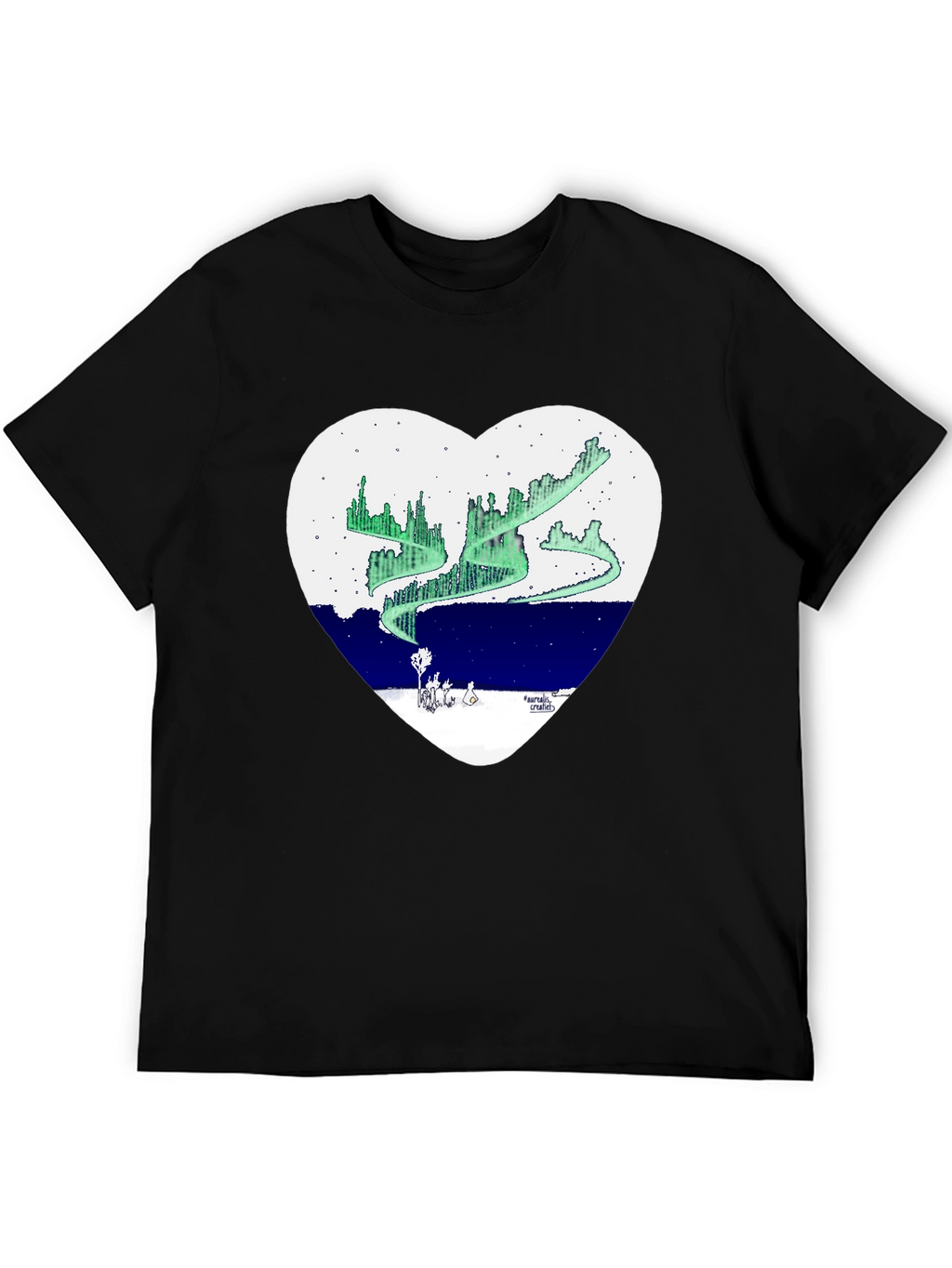 Aurora Borealis Heart Graphic T-Shirt