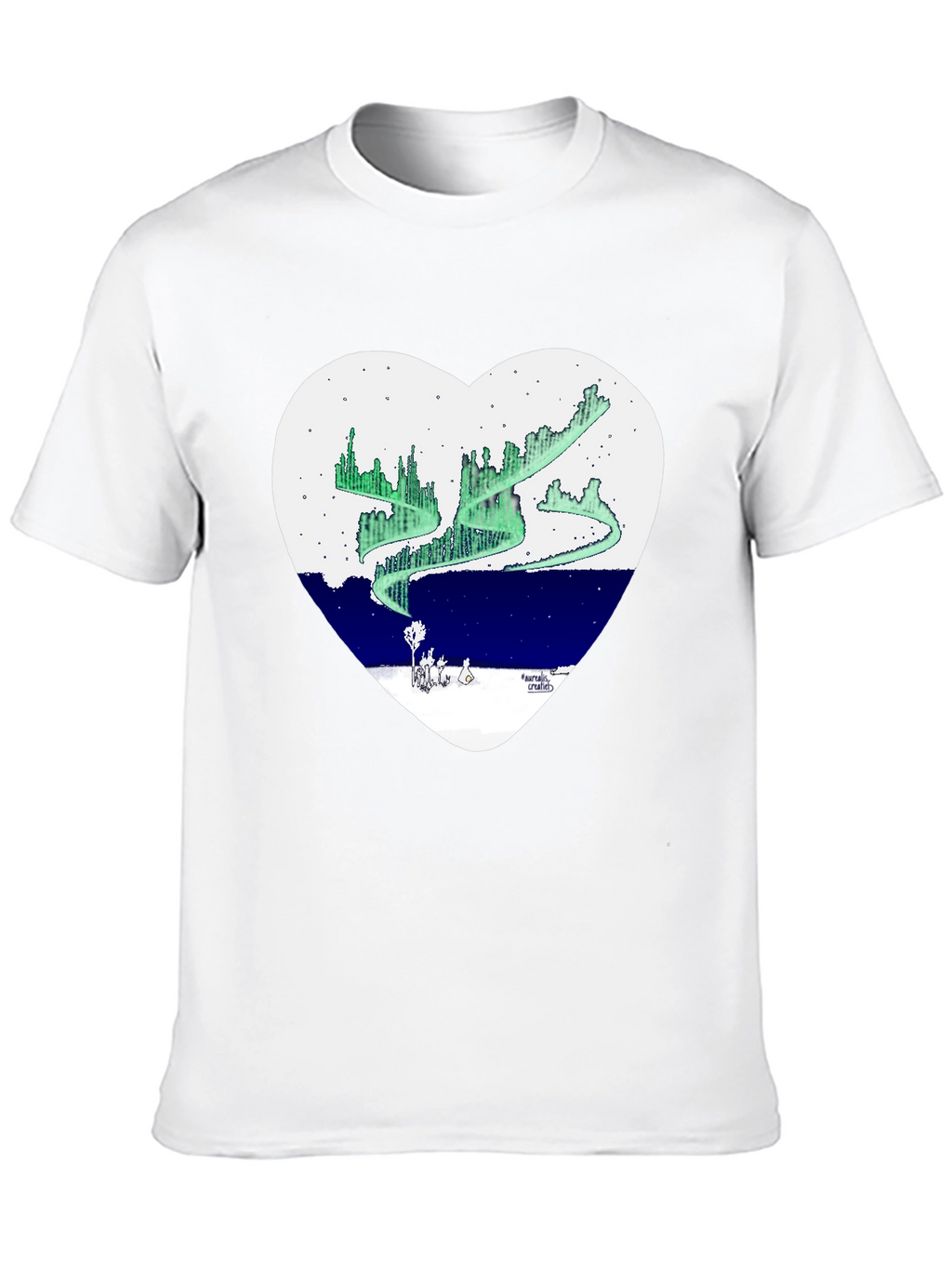 Aurora Borealis Heart Graphic T-Shirt