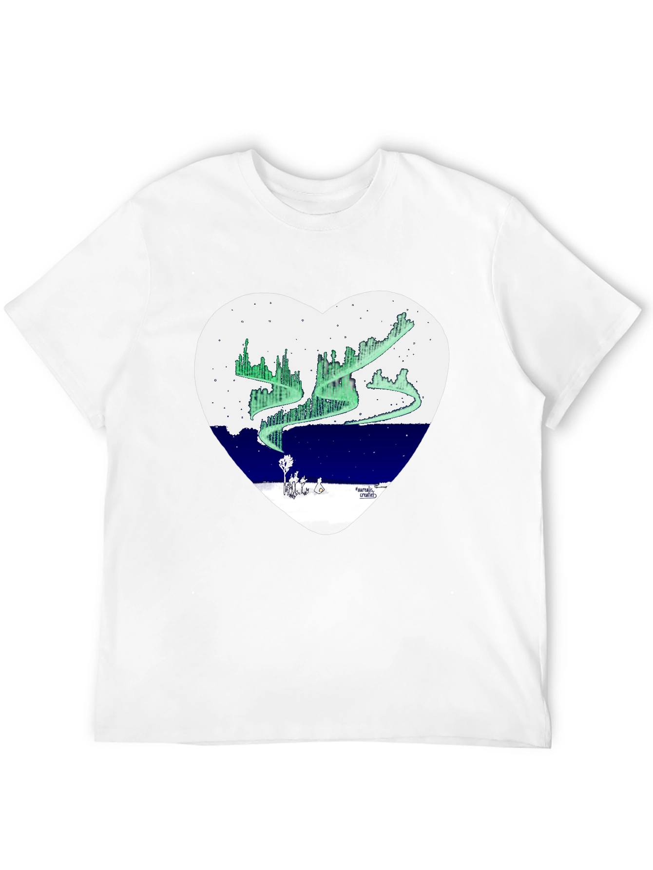 Aurora Borealis Heart Graphic T-Shirt