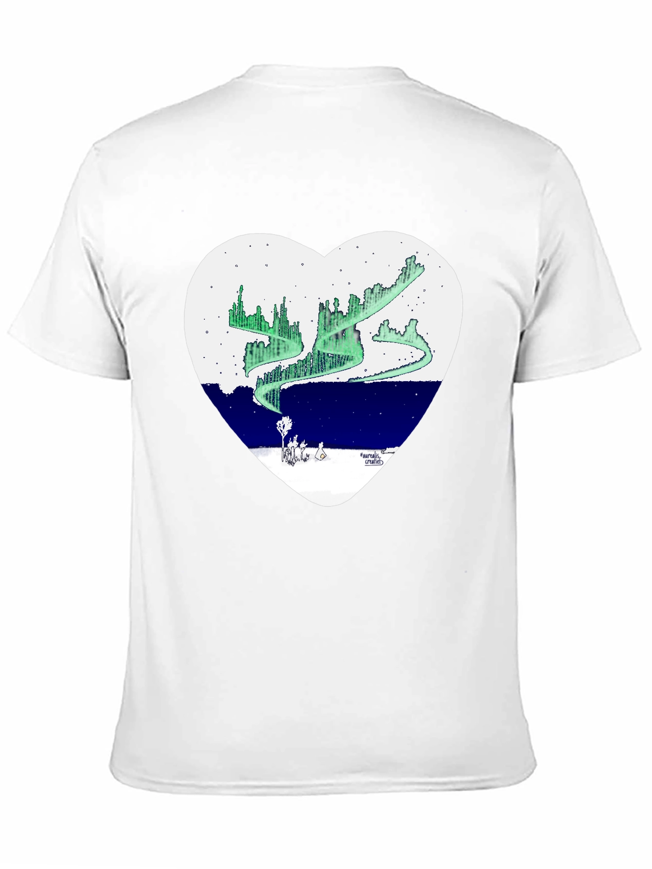Aurora Borealis Heart Graphic T-Shirt
