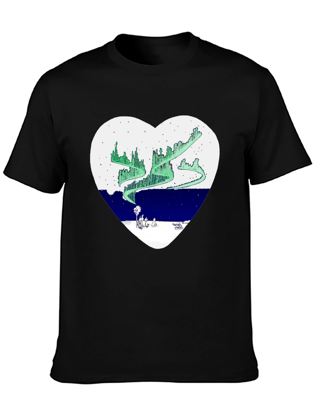 Aurora Borealis Heart Graphic T-Shirt