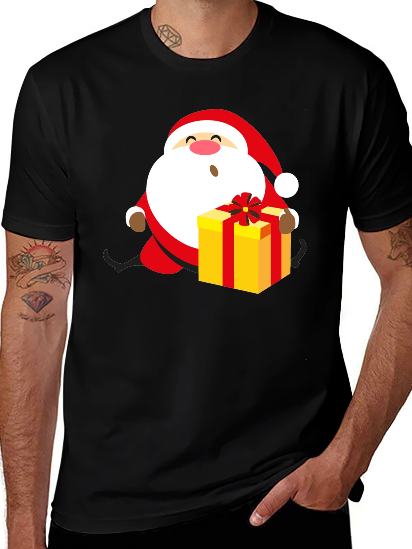 Festive Santa Gift Graphic Tee