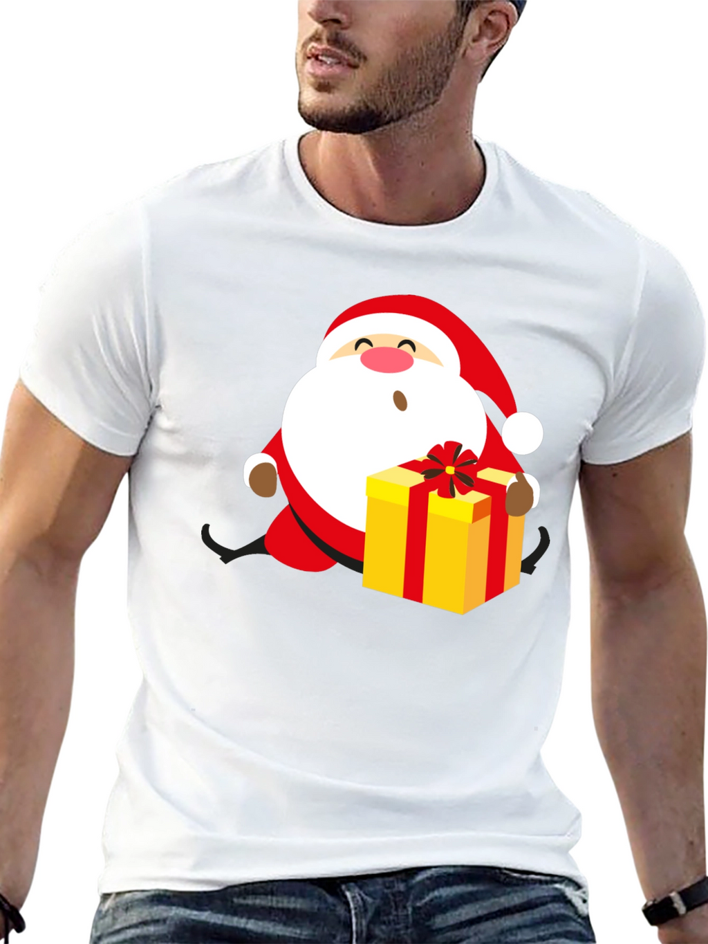 Festive Santa Gift Graphic Tee