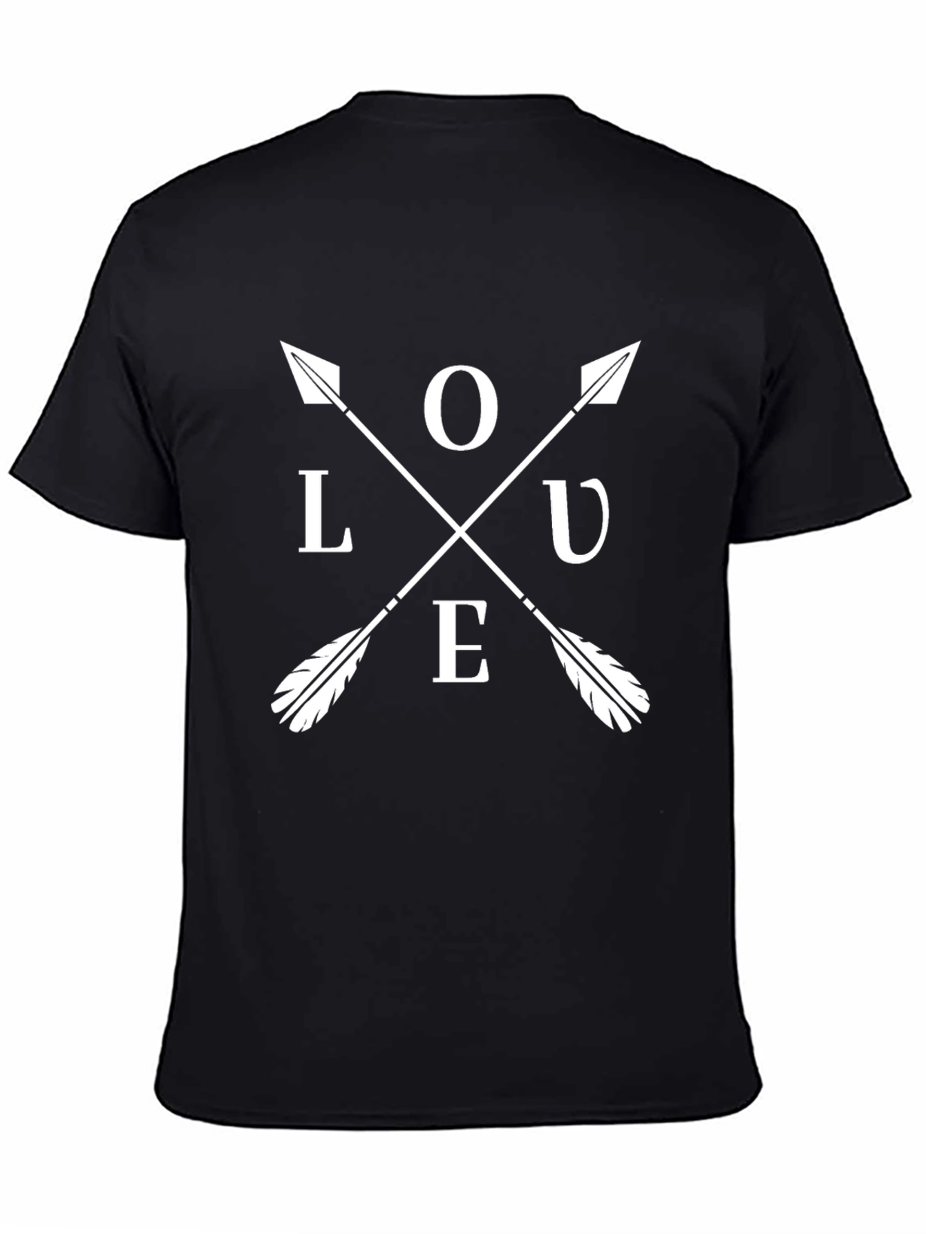 Love Arrow Graphic T-Shirt - Black Casual