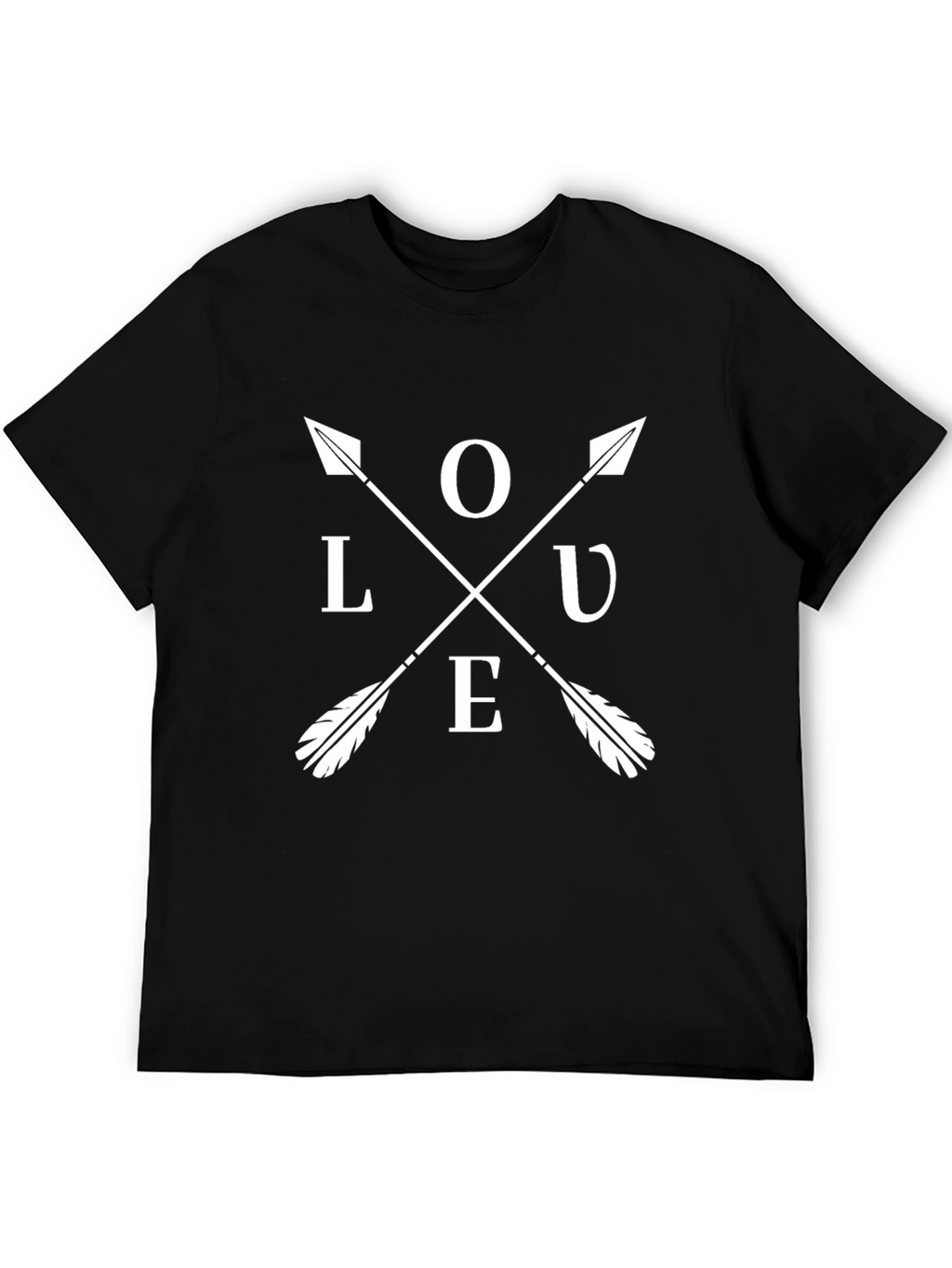 Love Arrow Graphic T-Shirt - Black Casual