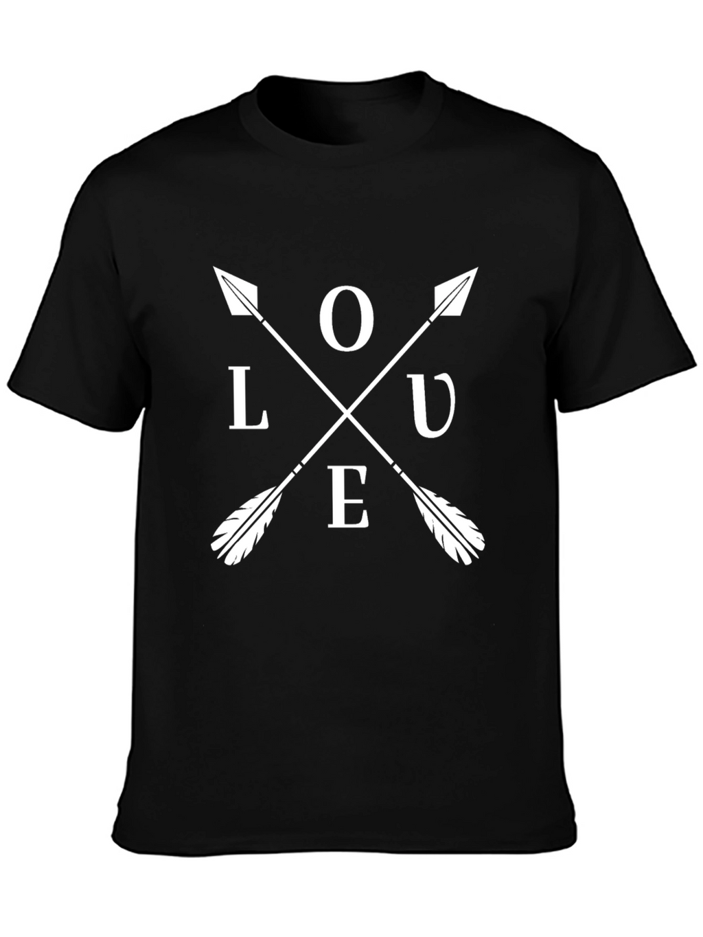 Love Arrow Graphic T-Shirt - Black Casual