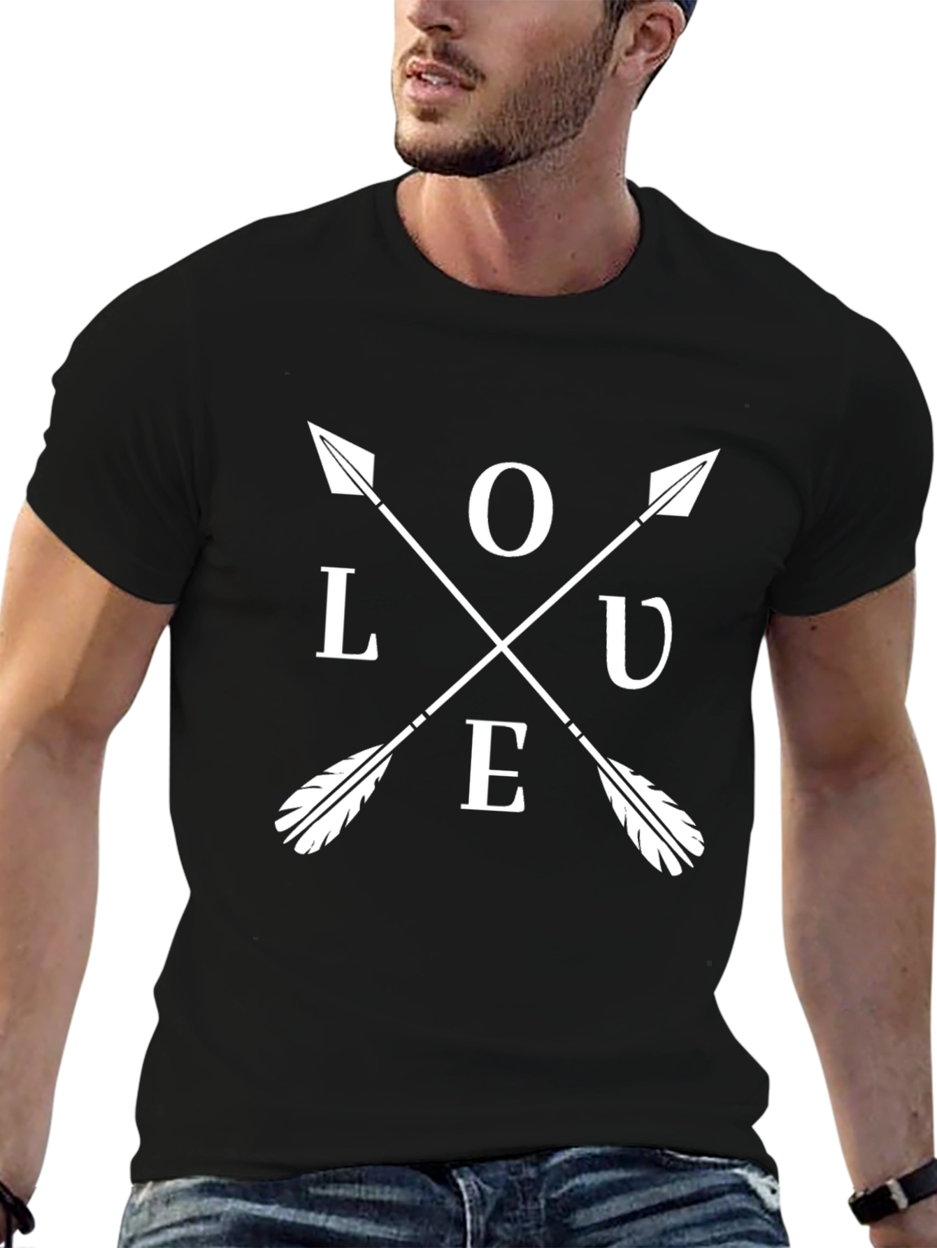 Love Arrow Graphic T-Shirt - Black Casual