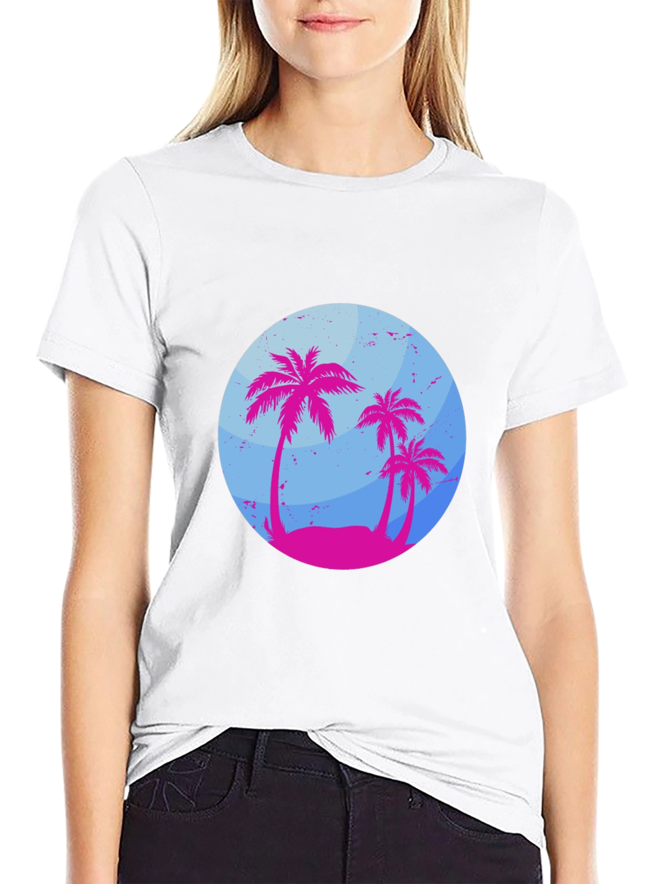 Tropical Palm Tree Graphic T-Shirt - Summer Vibes