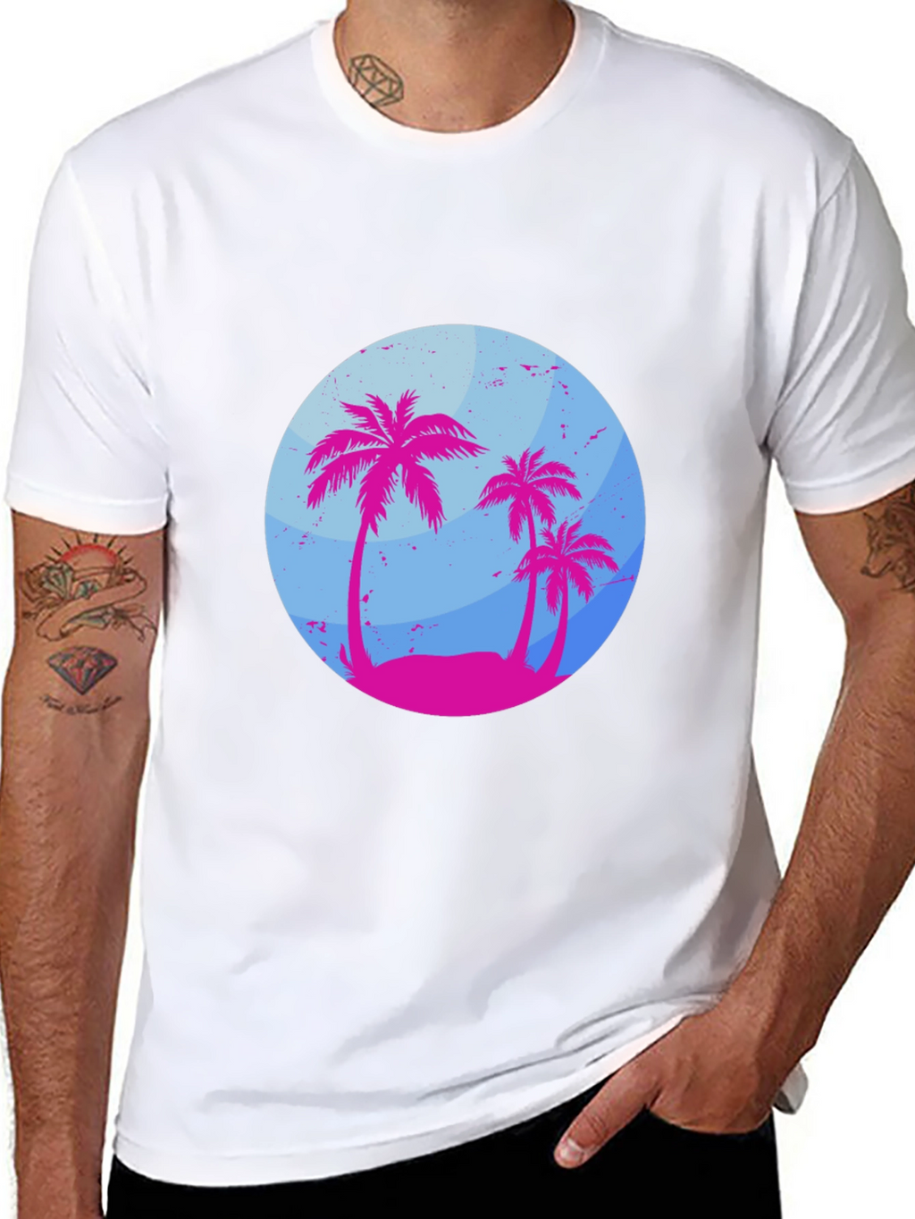 Tropical Palm Tree Graphic T-Shirt - Summer Vibes