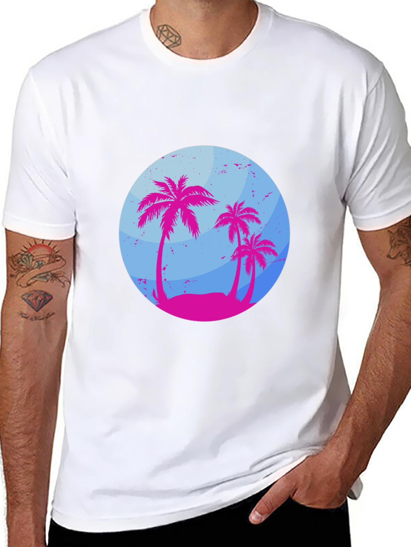 Tropical Palm Tree Graphic T-Shirt - Summer Vibes