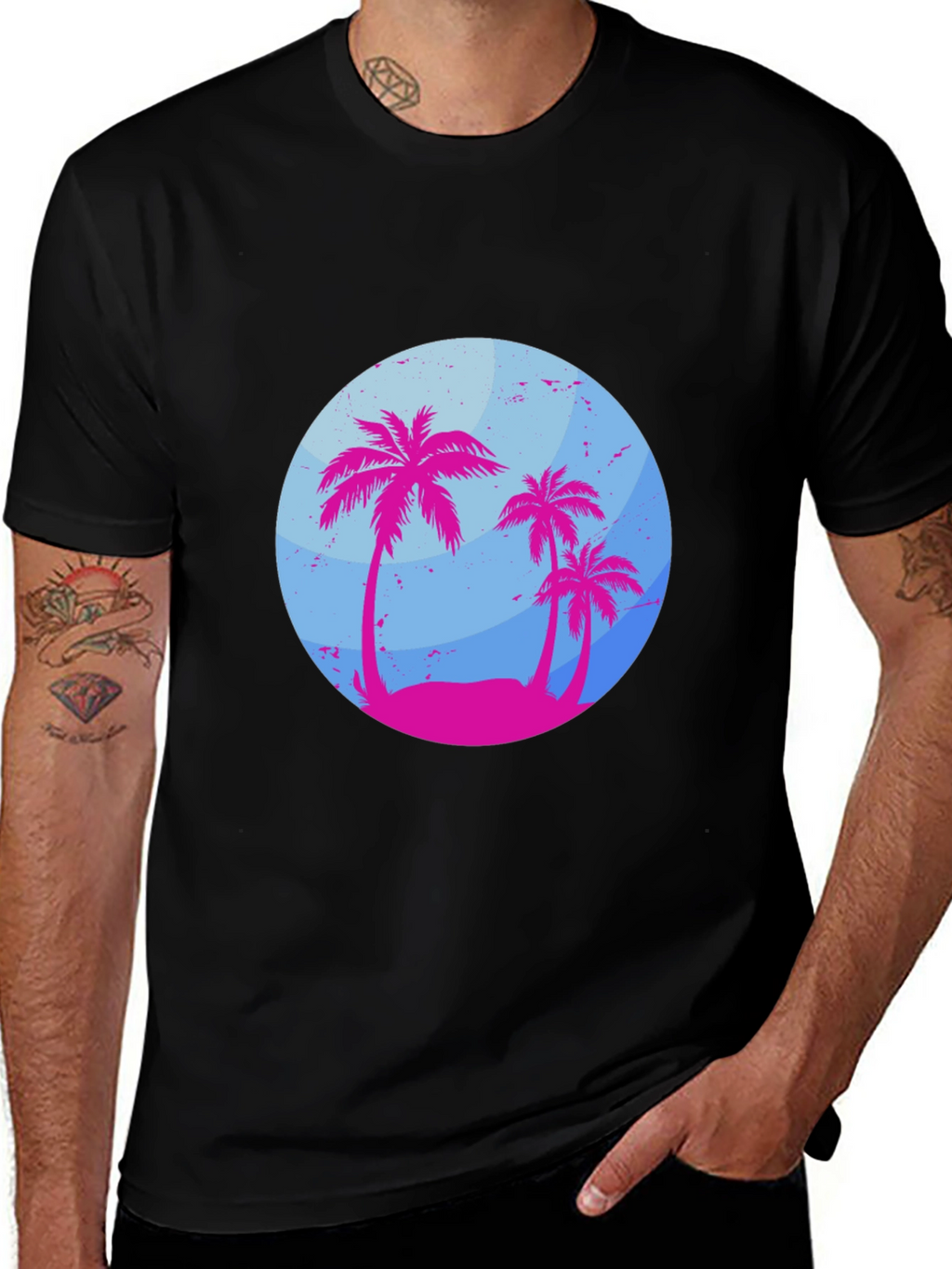 Tropical Palm Tree Graphic T-Shirt - Summer Vibes