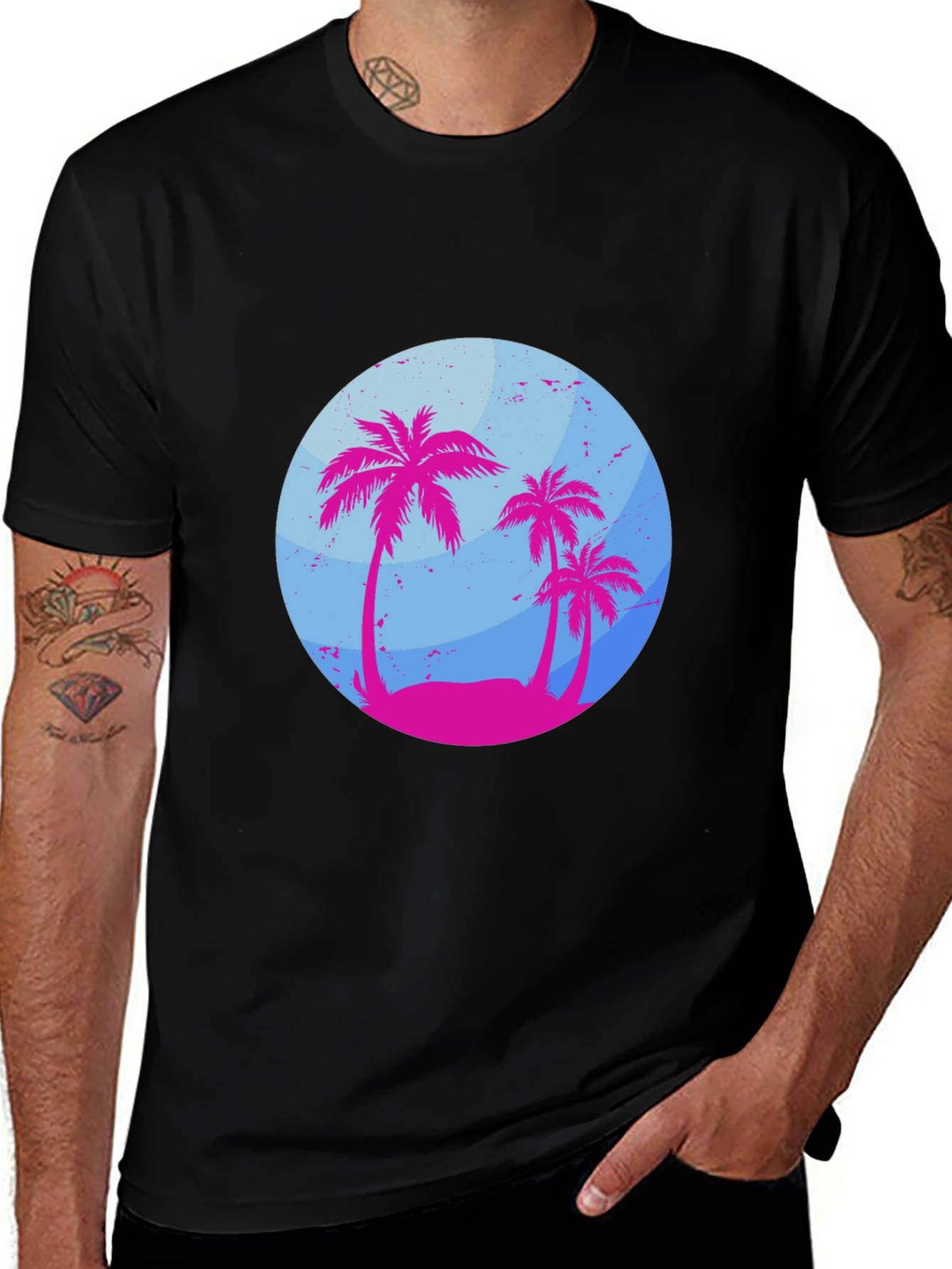 Tropical Palm Tree Graphic T-Shirt - Summer Vibes