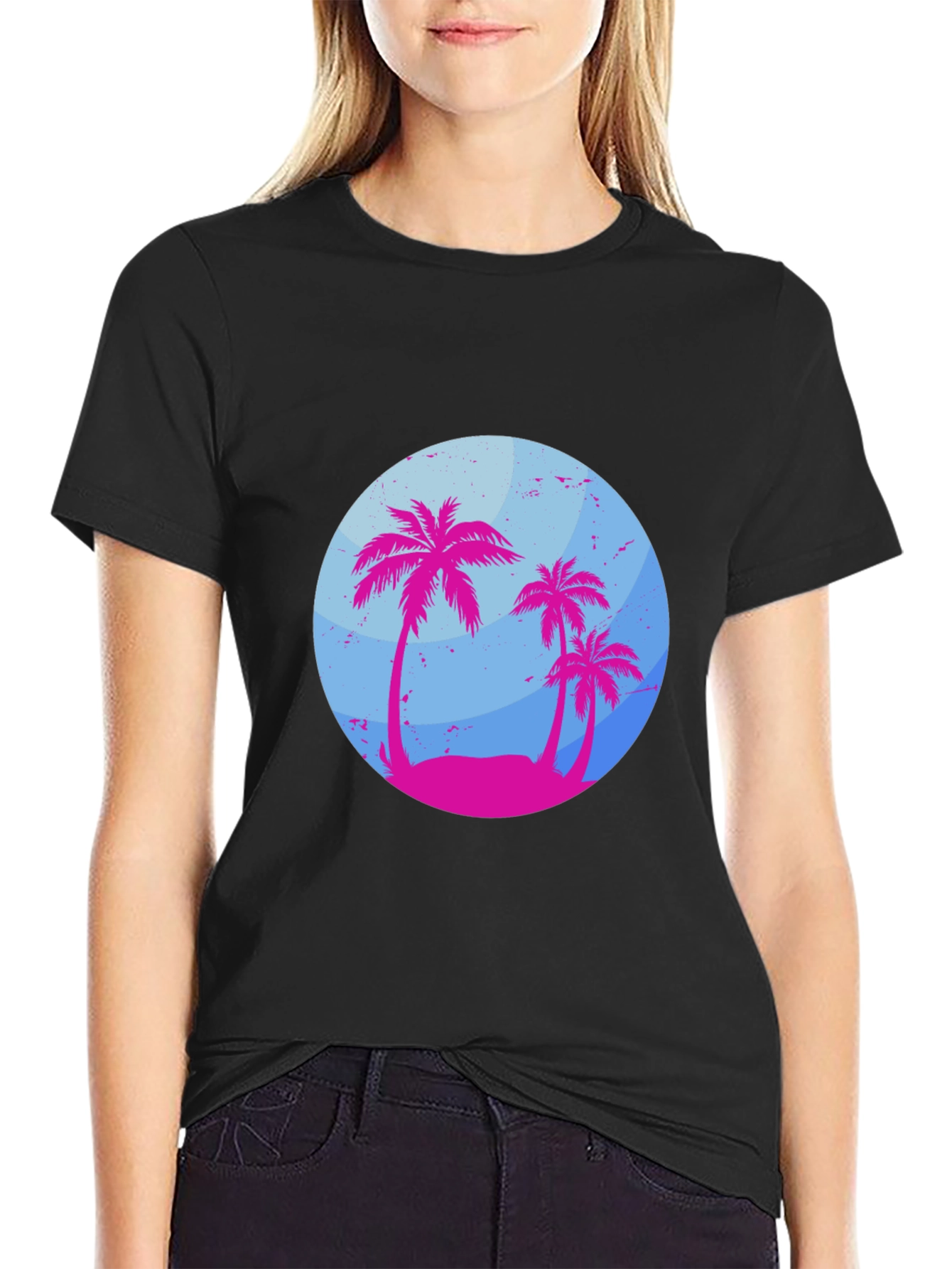 Tropical Palm Tree Graphic T-Shirt - Summer Vibes
