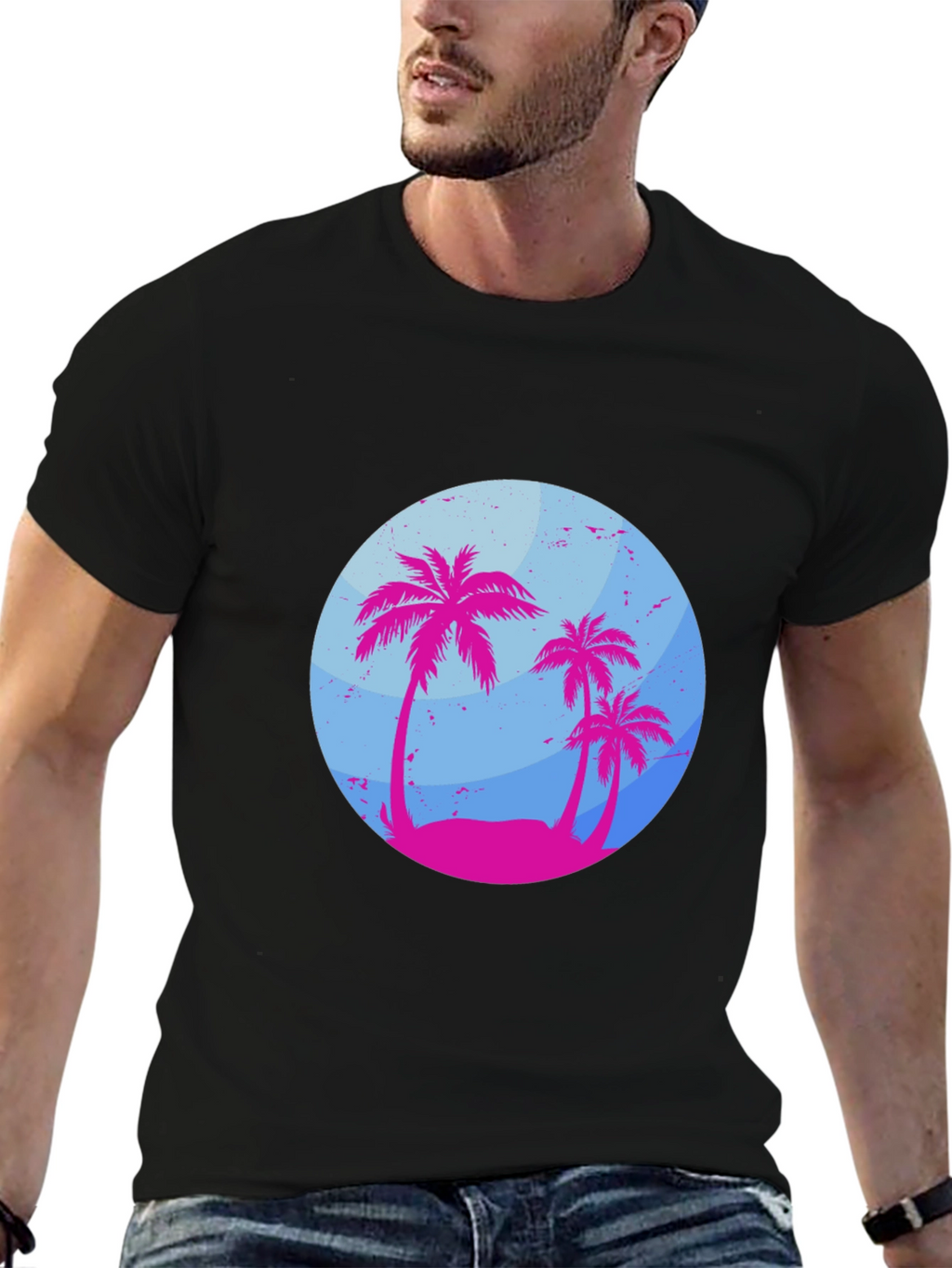 Tropical Palm Tree Graphic T-Shirt - Summer Vibes