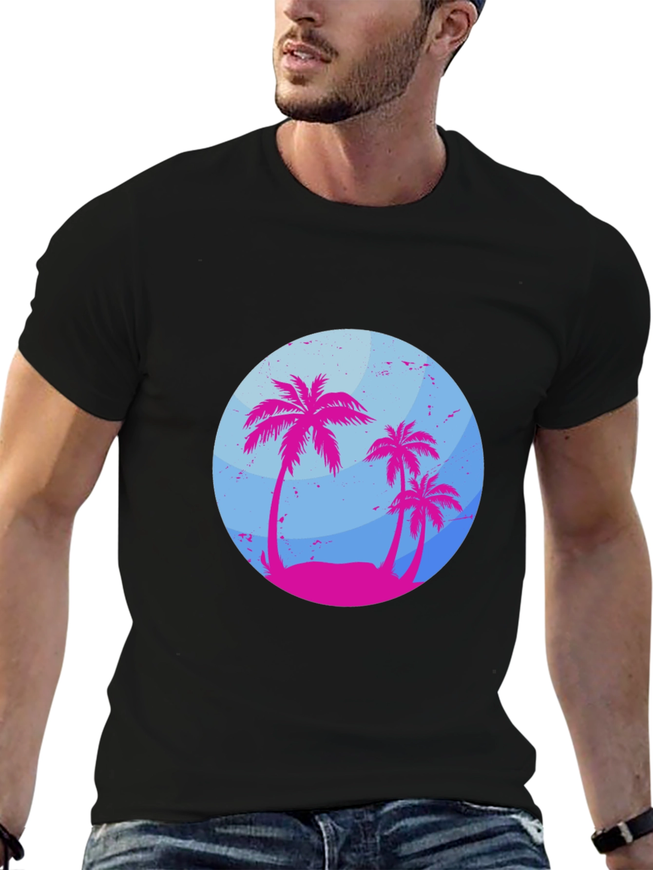 Tropical Palm Tree Graphic T-Shirt - Summer Vibes