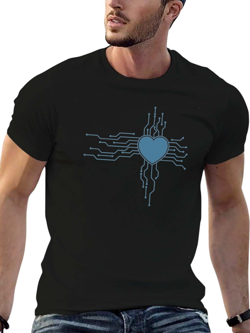 Tech Heart Black T-Shirt