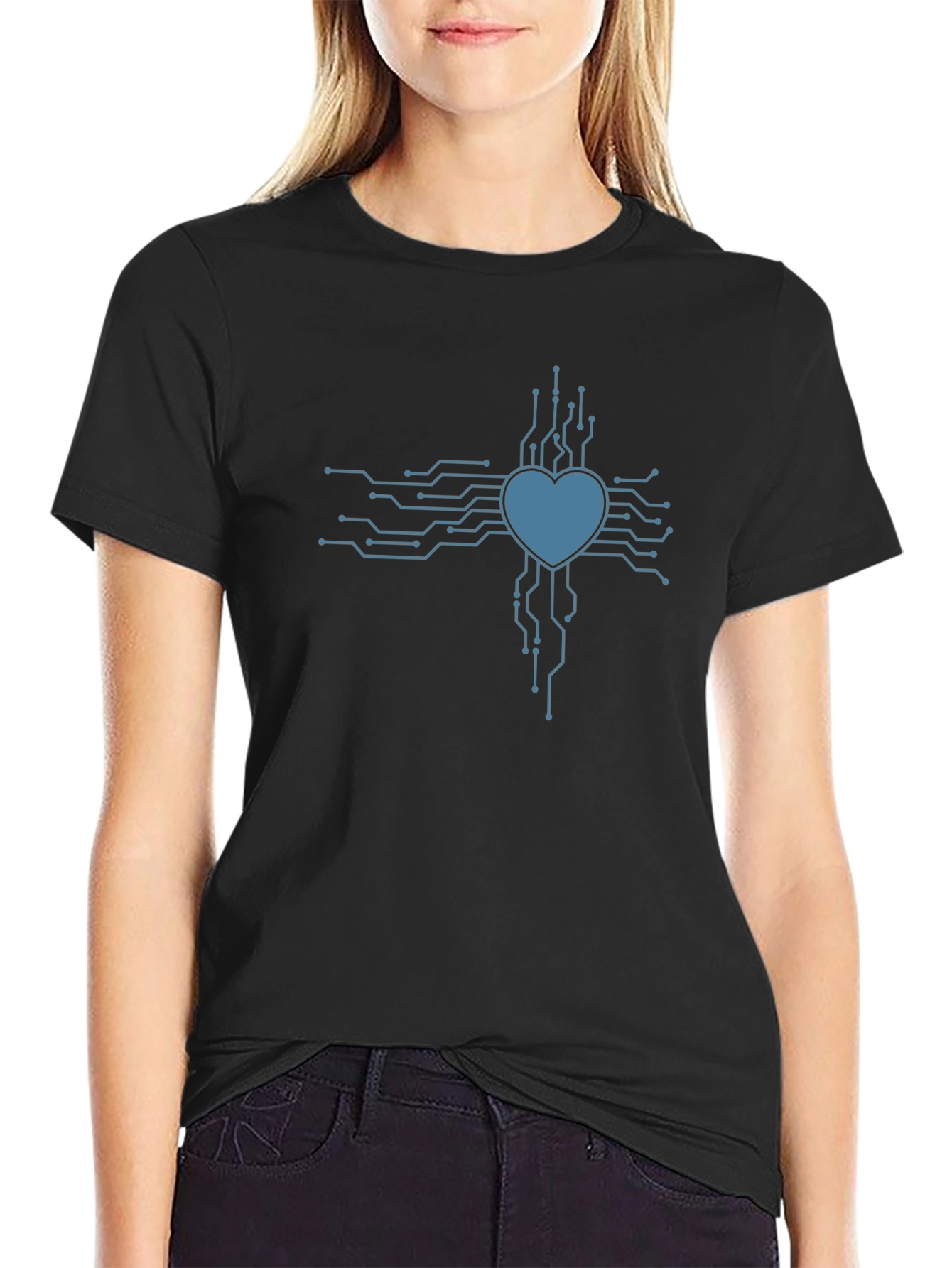 Tech Heart Black T-Shirt