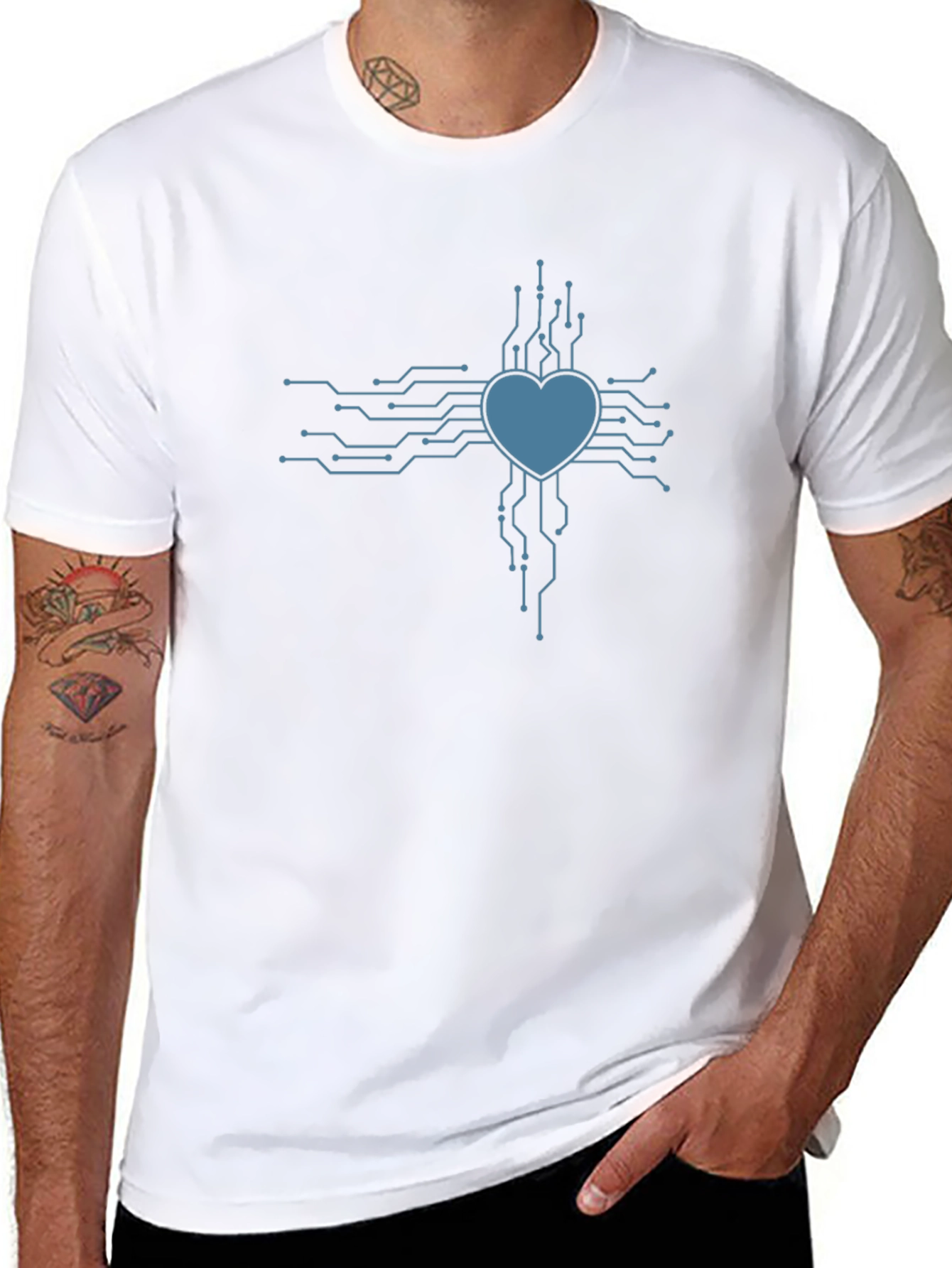 Tech Heart Black T-Shirt