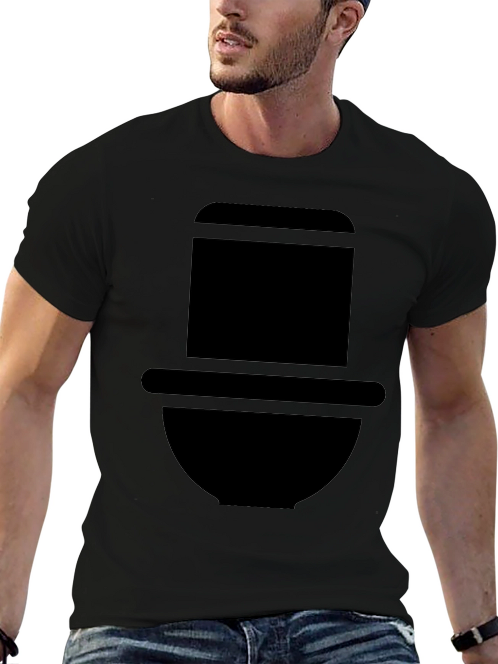 Minimalist Diver Helmet Graphic Tee - Black