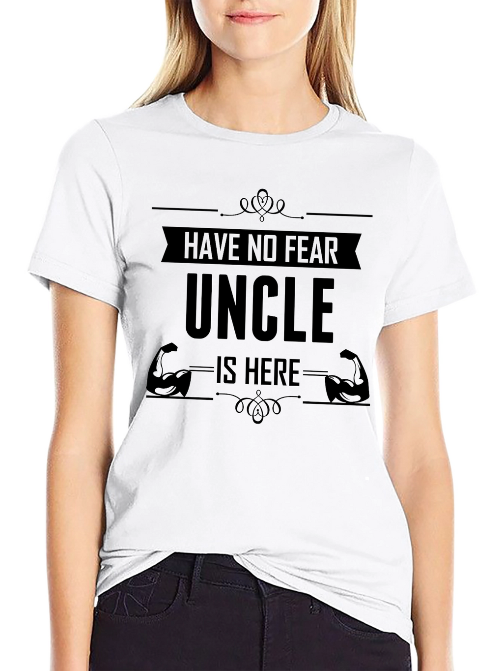 Have No Fear Uncle Is Here Black T-Shirt