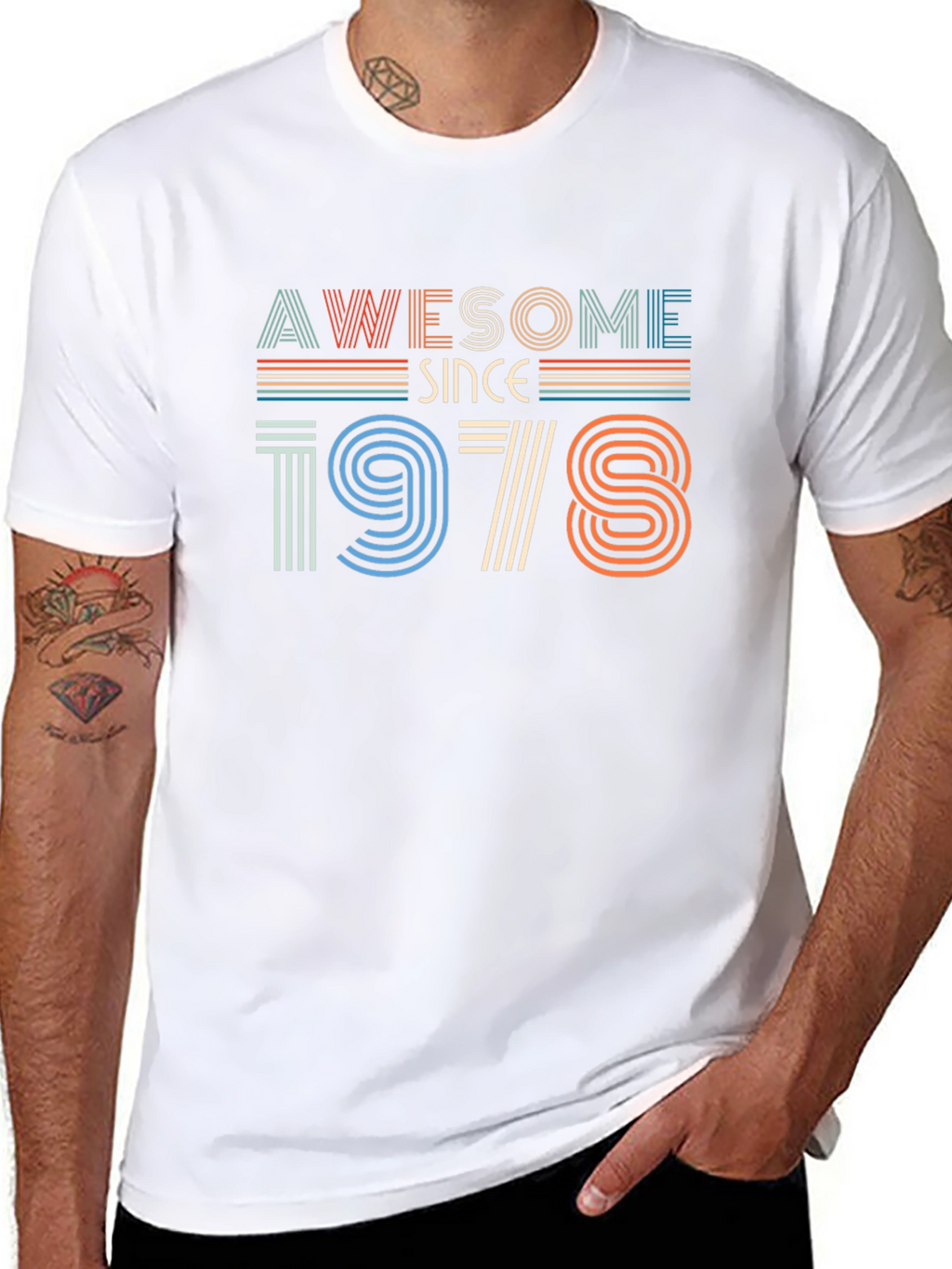 Awesome Since 1978 Black Graphic T-Shirt
