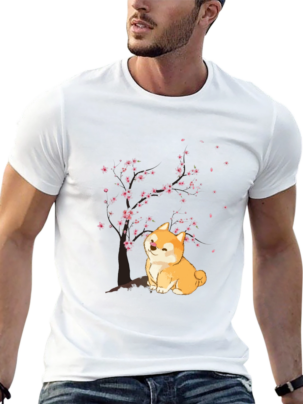 Shiba Inu Cherry Blossom T-Shirt - Cute Dog Tee