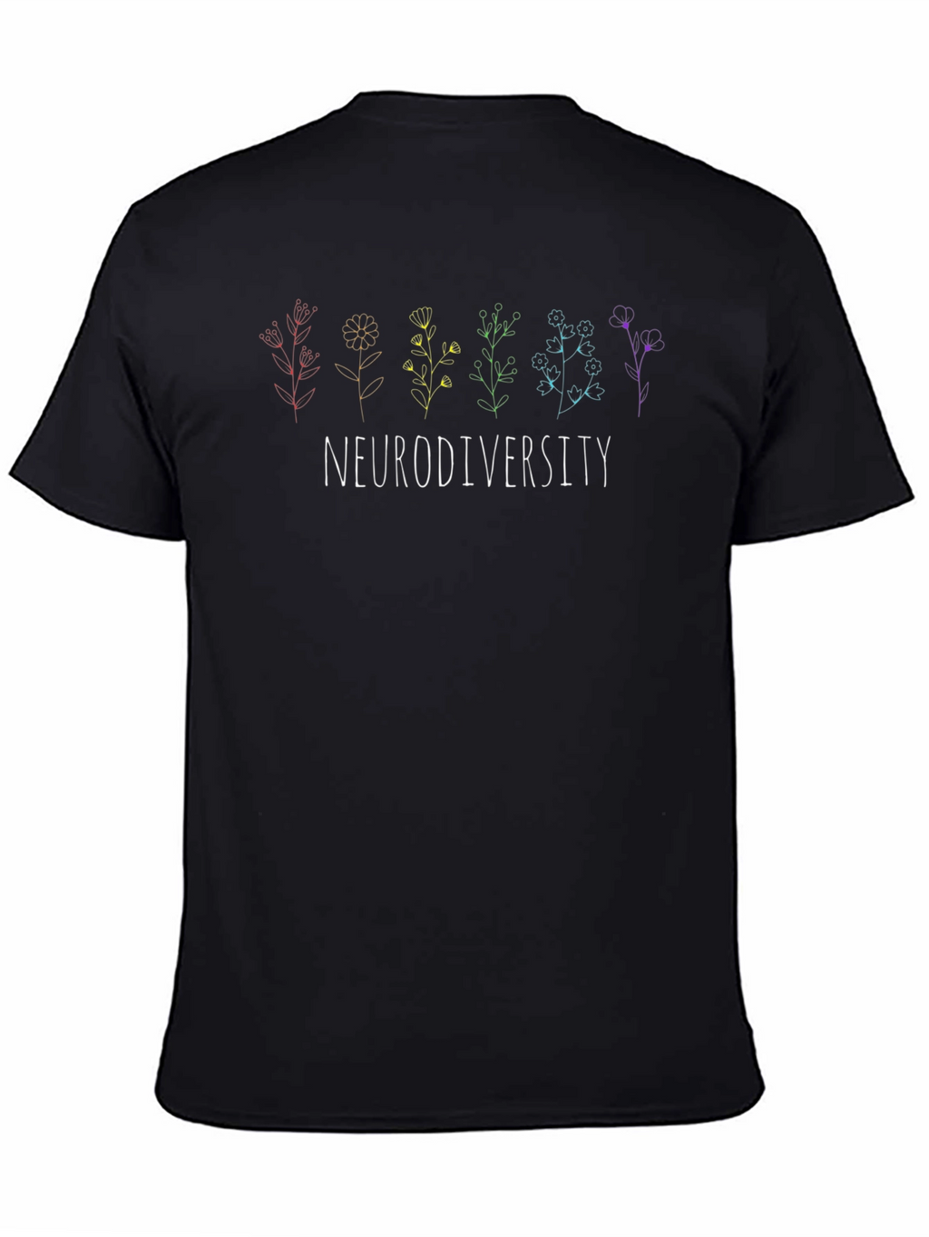 Neurodiversity Flower Graphic Tee - Black