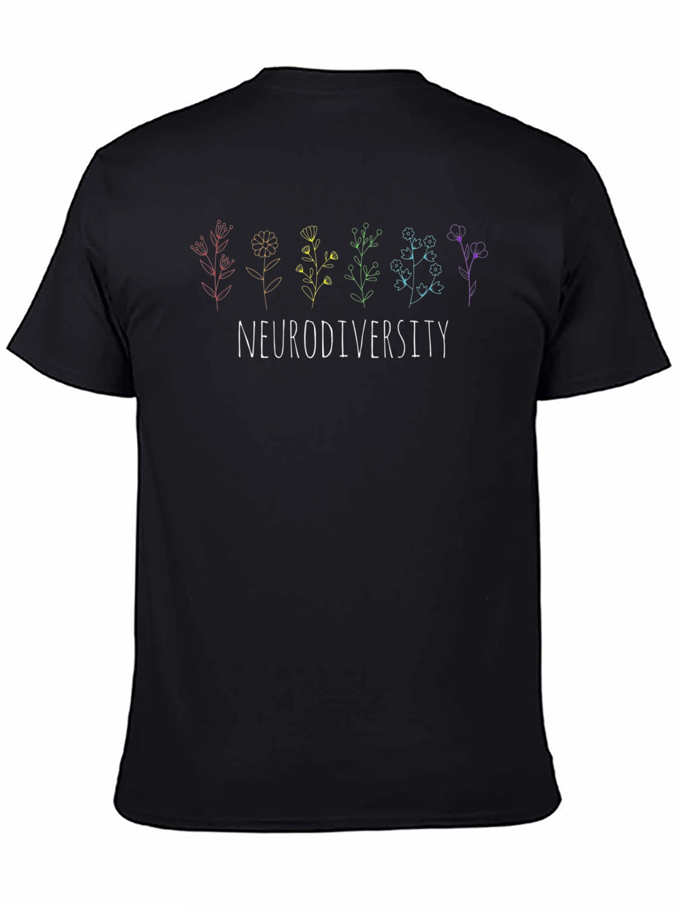 Neurodiversity Flower Graphic Tee - Black