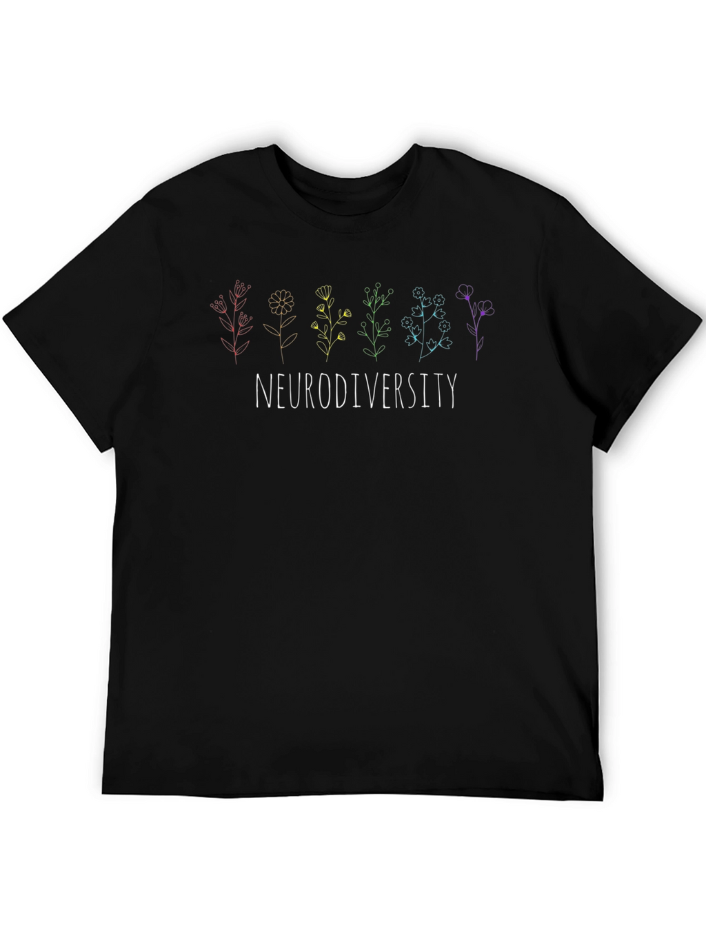 Neurodiversity Flower Graphic Tee - Black