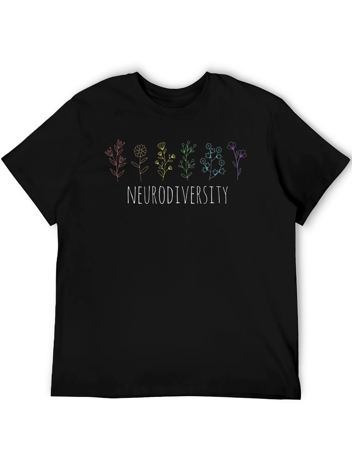 Neurodiversity Flower Graphic Tee - Black