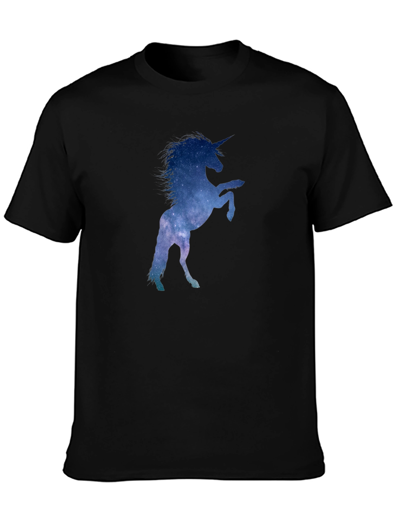Unicorn Galaxy Silhouette T-Shirt - Black Cotton Tee