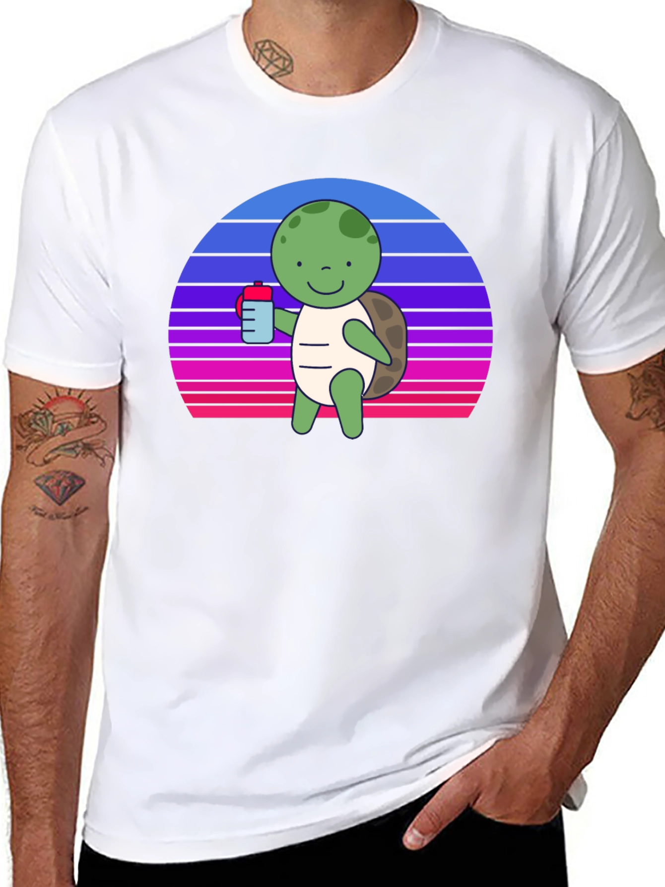 Turtle Sipping Sunset Tee