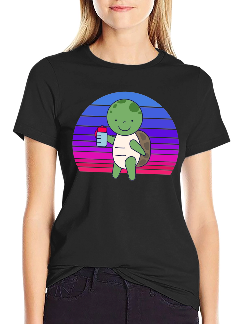 Turtle Sipping Sunset Tee