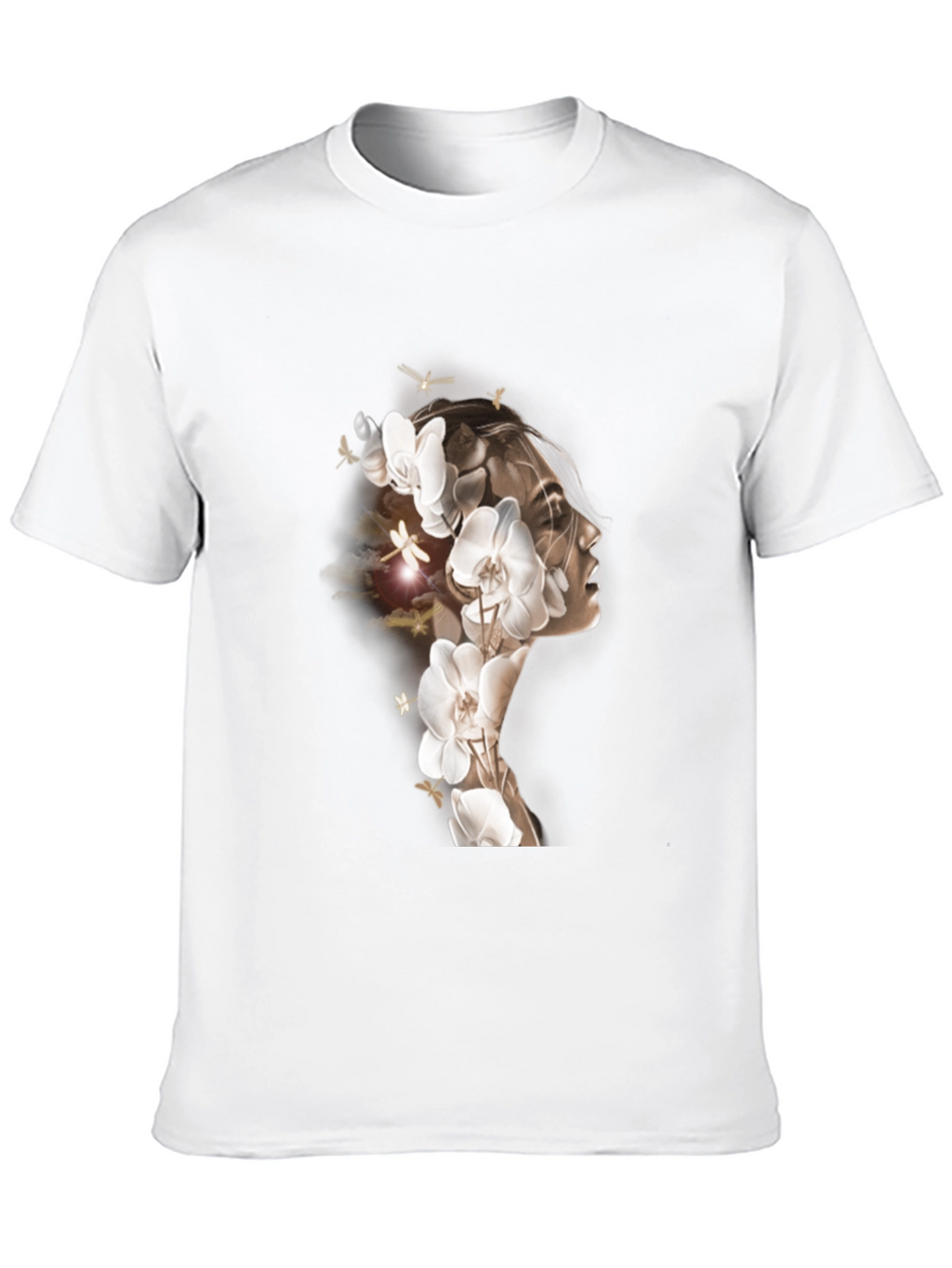 Orchid Woman Graphic Tee - Stylish Black T-Shirt