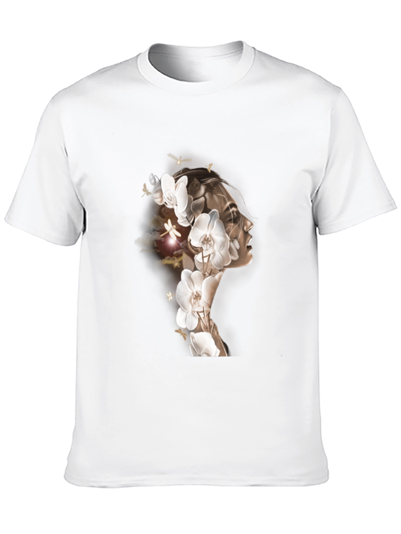 Orchid Woman Graphic Tee - Stylish Black T-Shirt