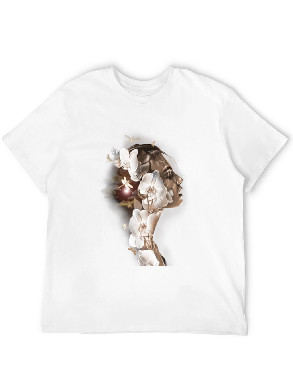 Orchid Woman Graphic Tee - Stylish Black T-Shirt
