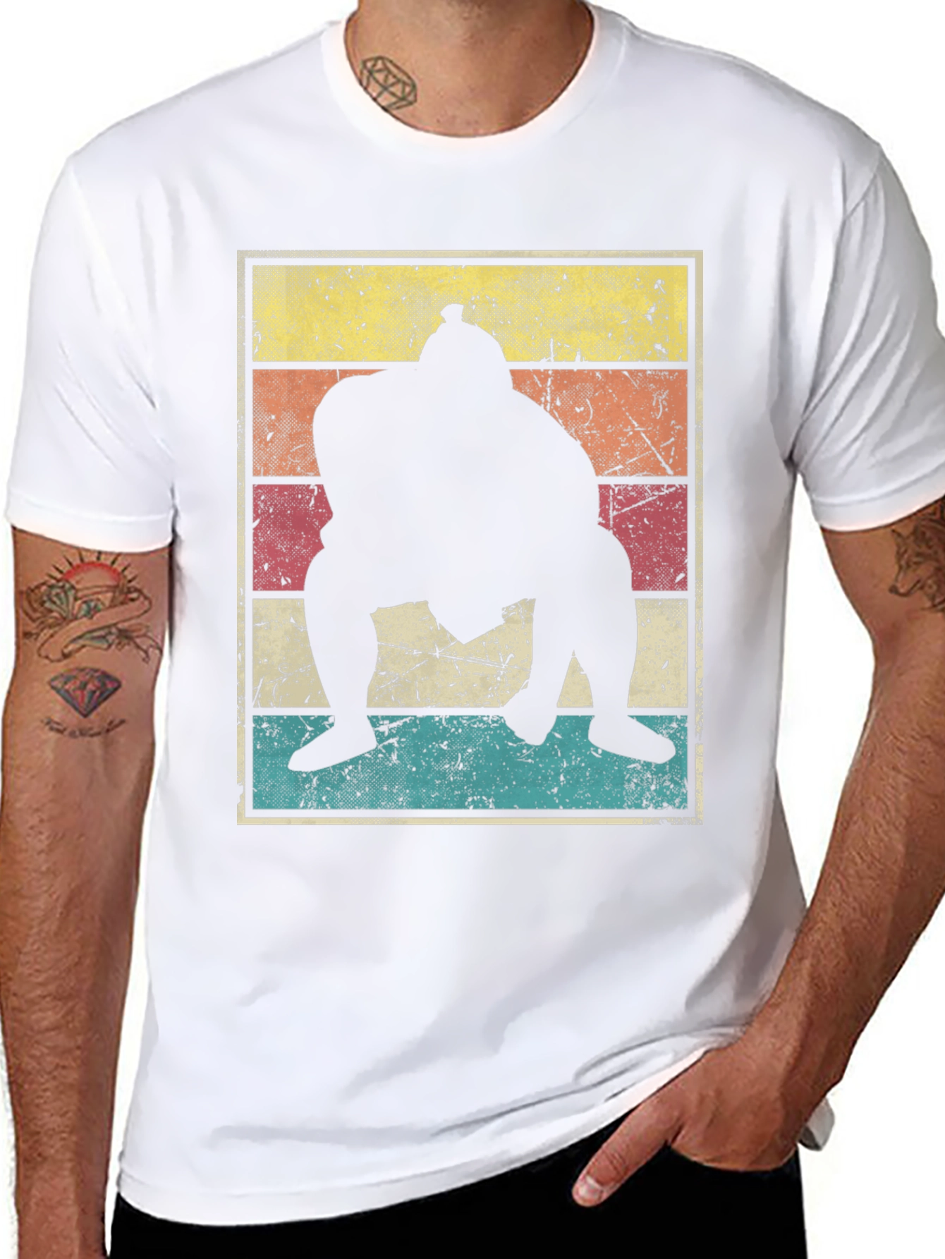 Retro Sumo Wrestler Graphic Tee