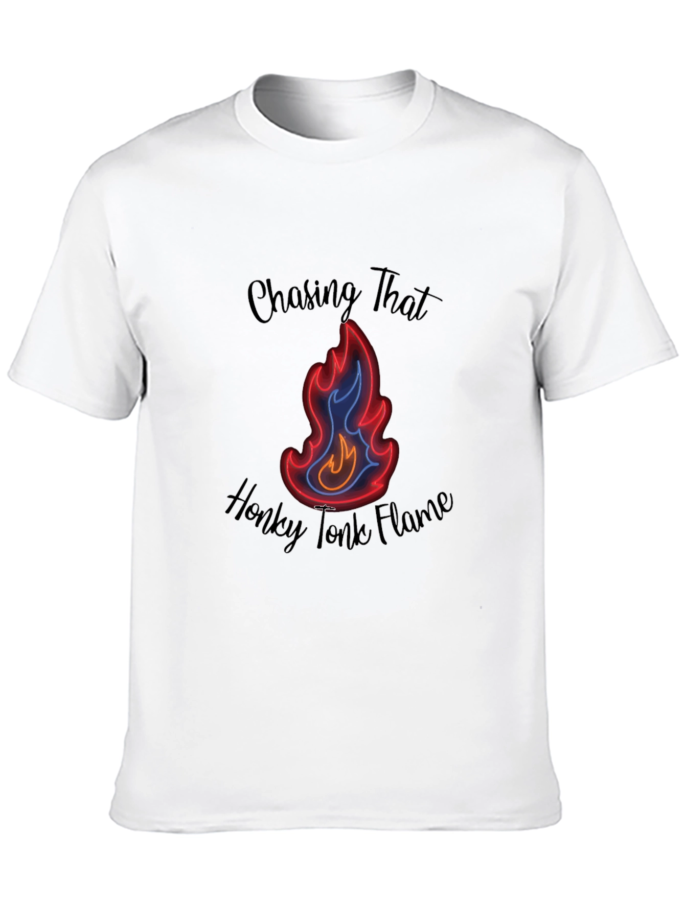 Chasing That Honky Tonk Flame Black T-Shirt