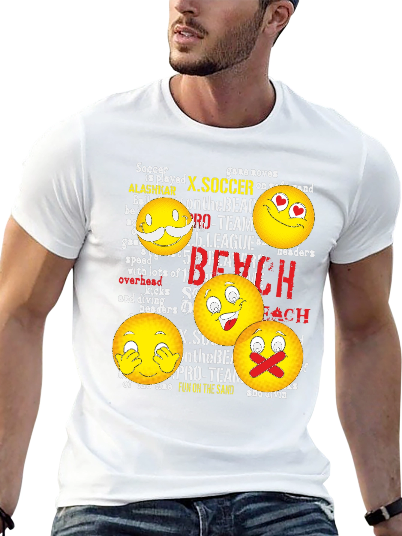 Emoji Beach Soccer T-Shirt