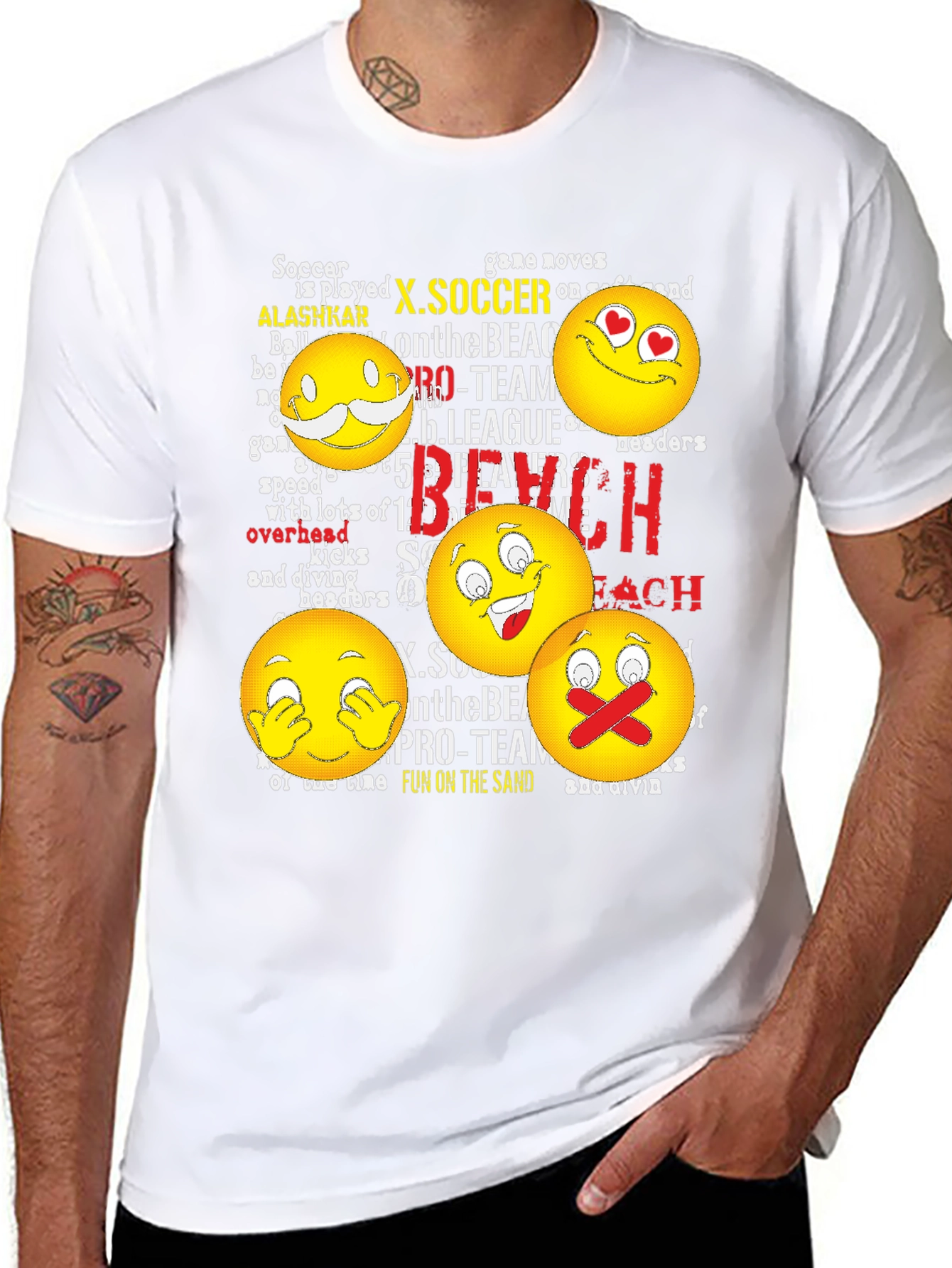 Emoji Beach Soccer T-Shirt