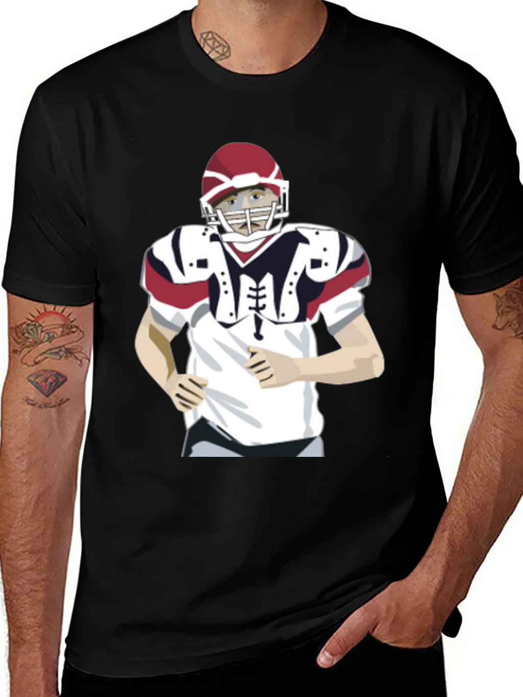 Football Player Graphic T-Shirt