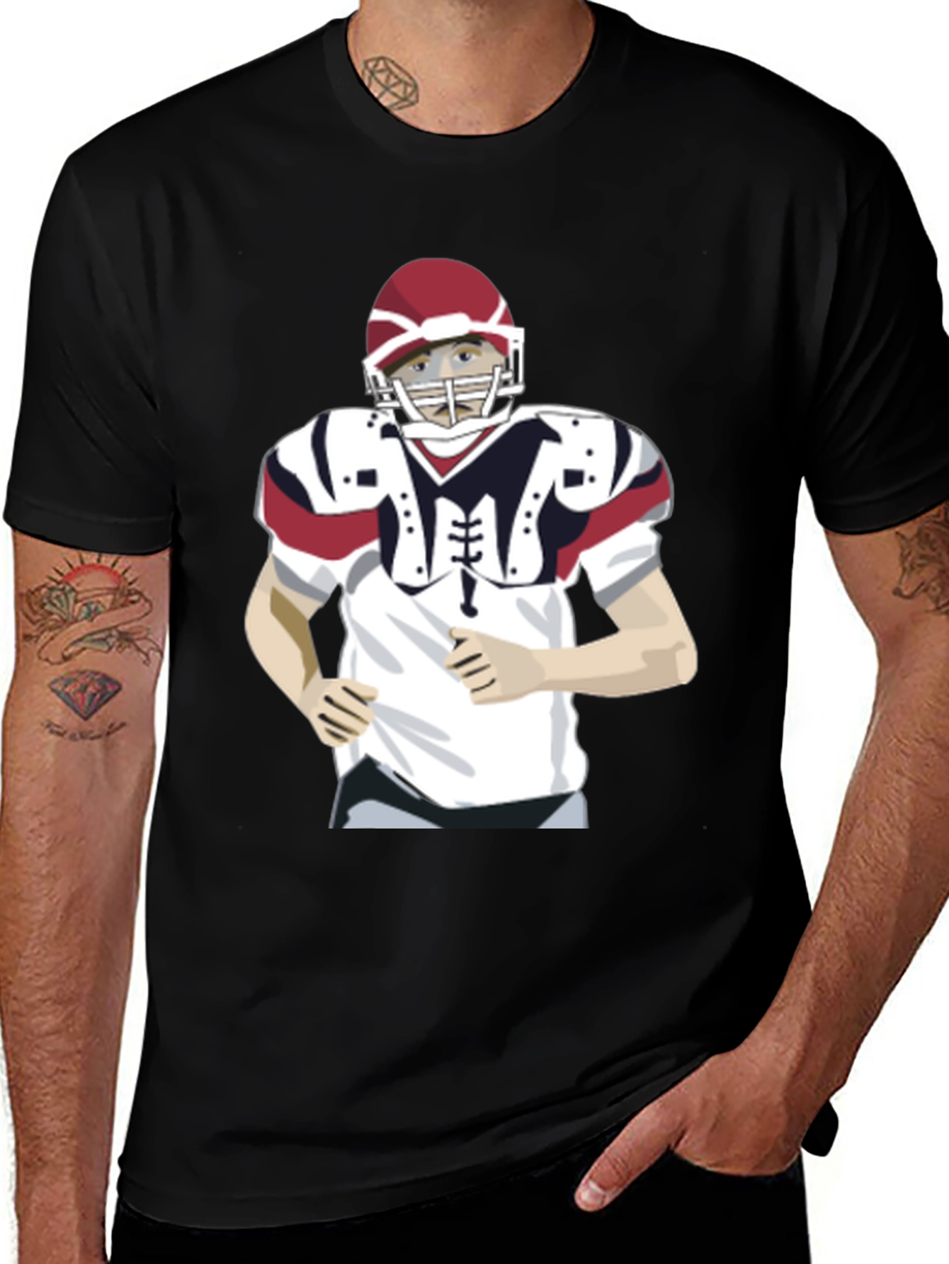 Football Player Graphic T-Shirt