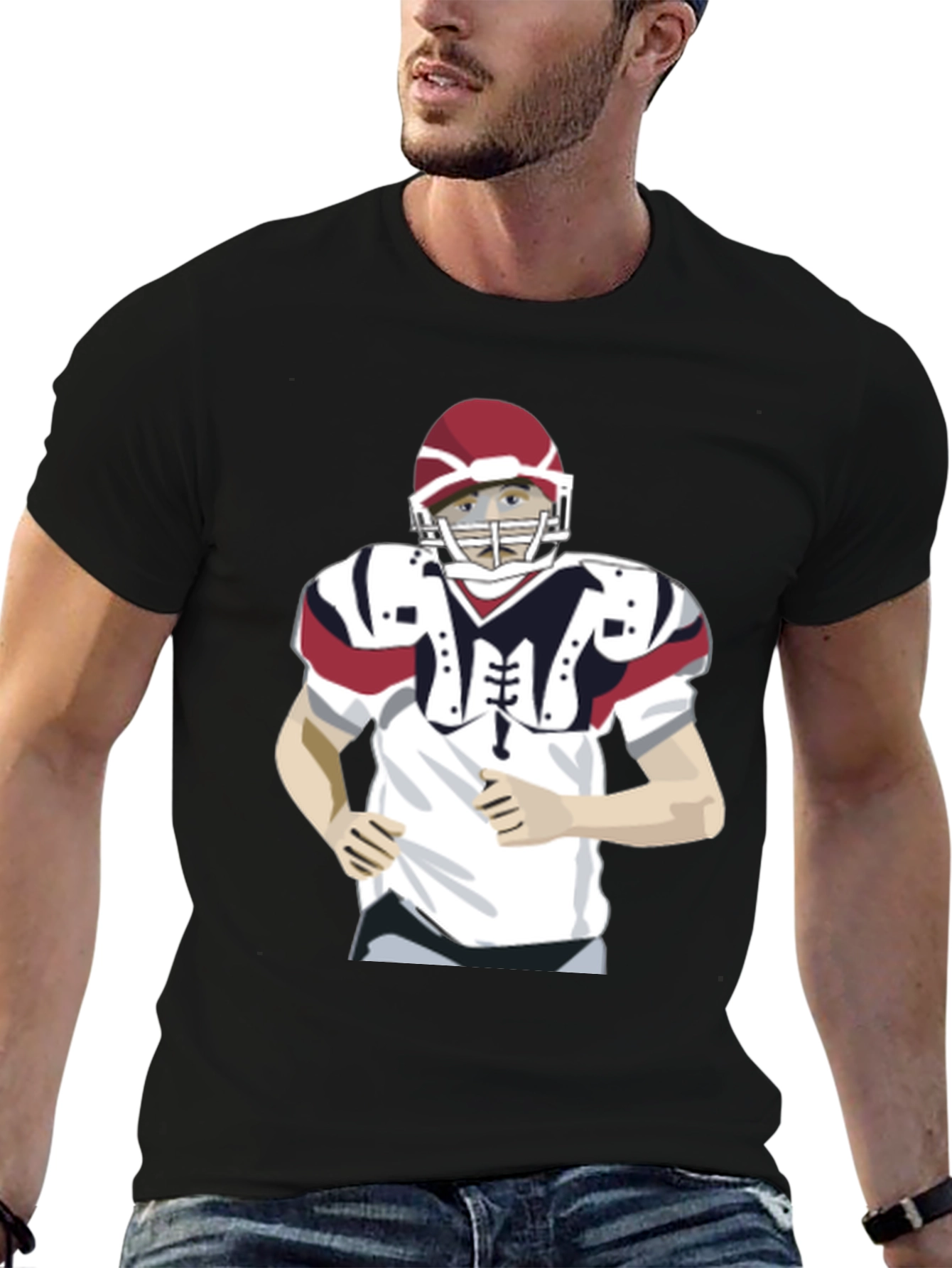 Football Player Graphic T-Shirt