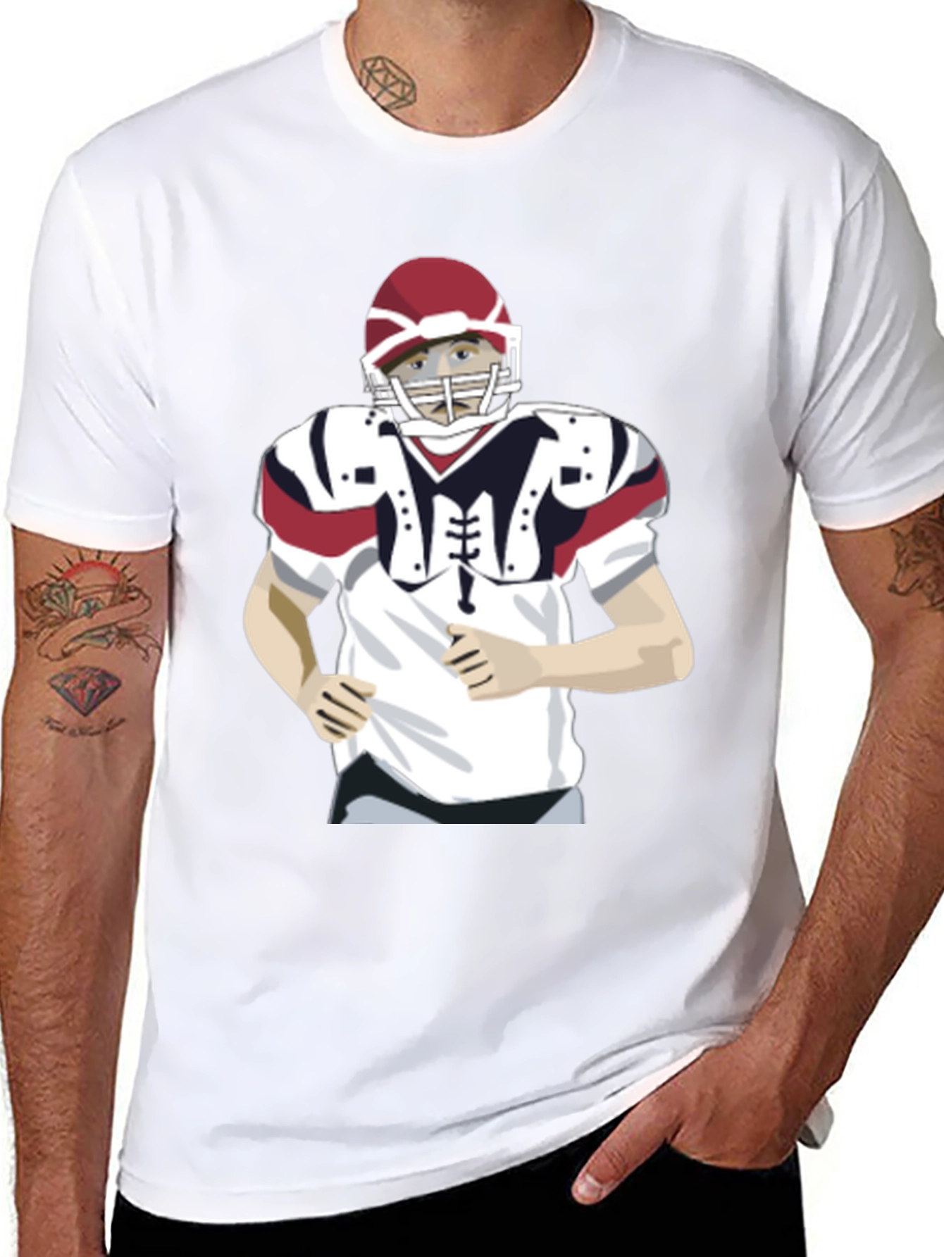 Football Player Graphic T-Shirt